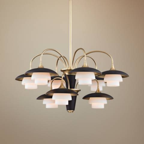 Shop Barron 30 3/4" Wide Aged Brass and Black Chandelier from Lamps Plus on Openhaus