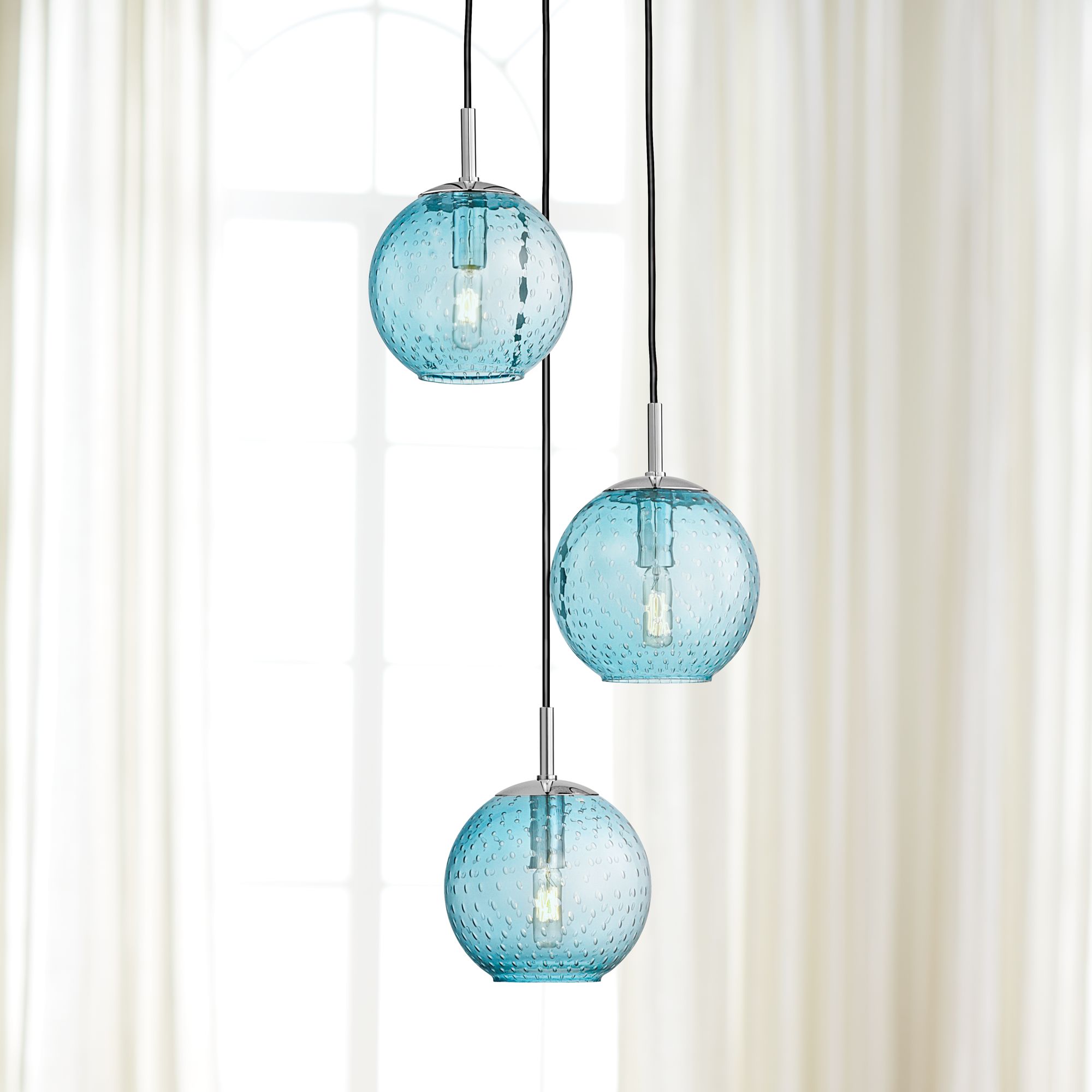 Rousseau 13 1/2" Wide Polished Chrome Multi-Light Pendant