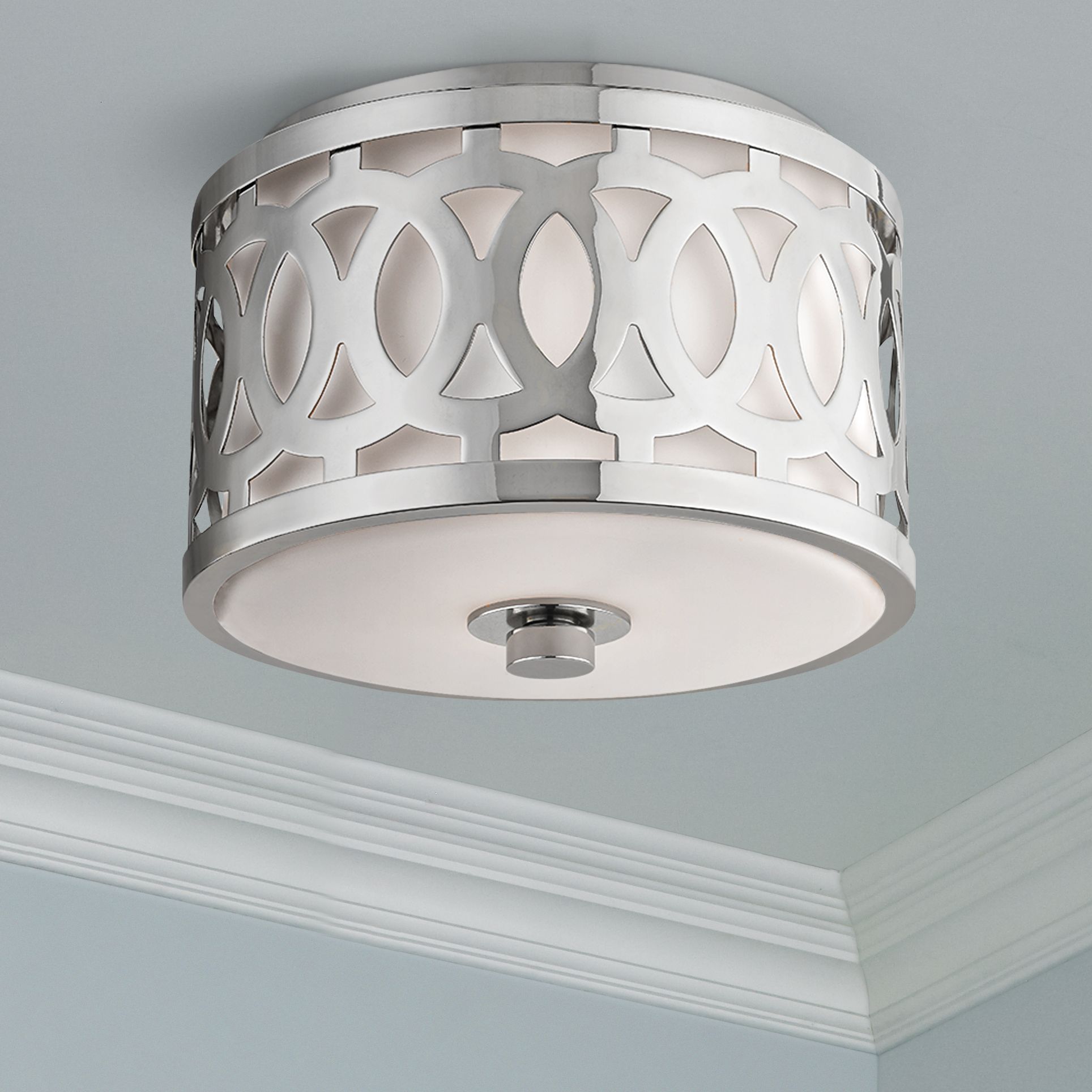 Hudson Valley Genesee 10" Wide Polished Nickel Ceiling Light