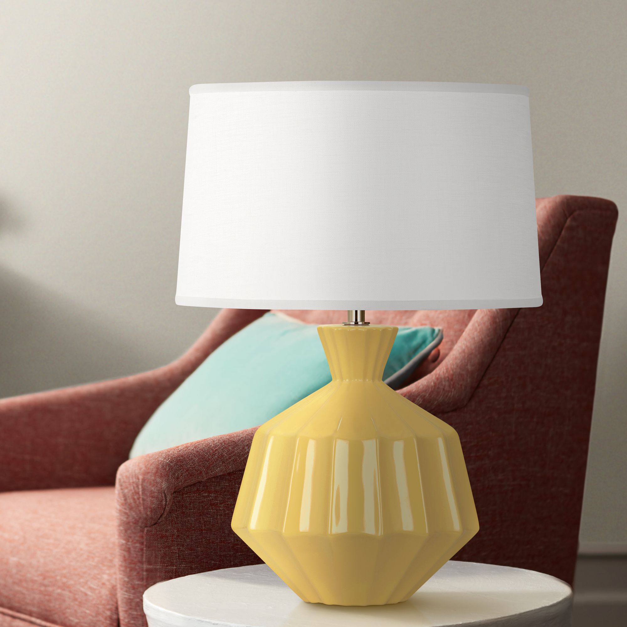 Robert Abbey Orion 17 3/4" Sunset Yellow Ceramic Accent Lamp