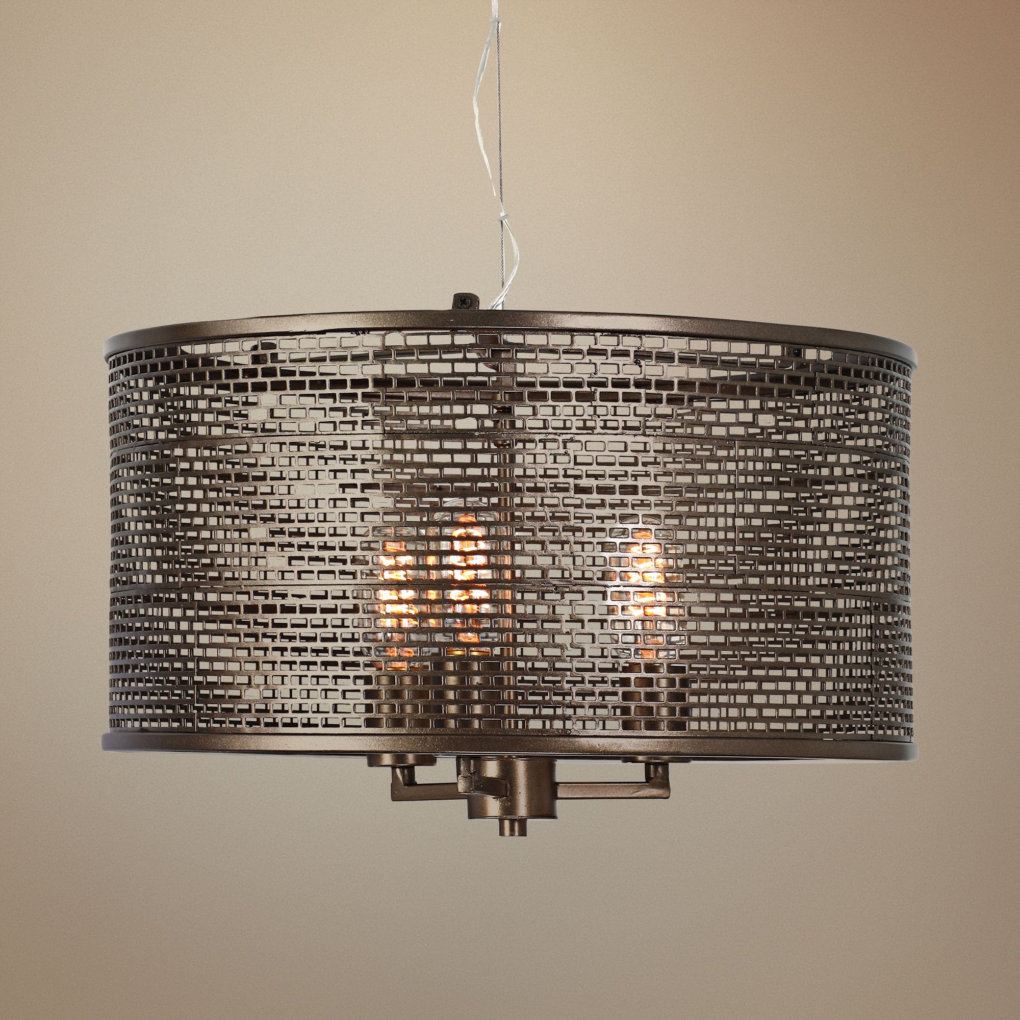 Varaluz Lit-Mesh Test 18" Wide New Bronze Pendant Light