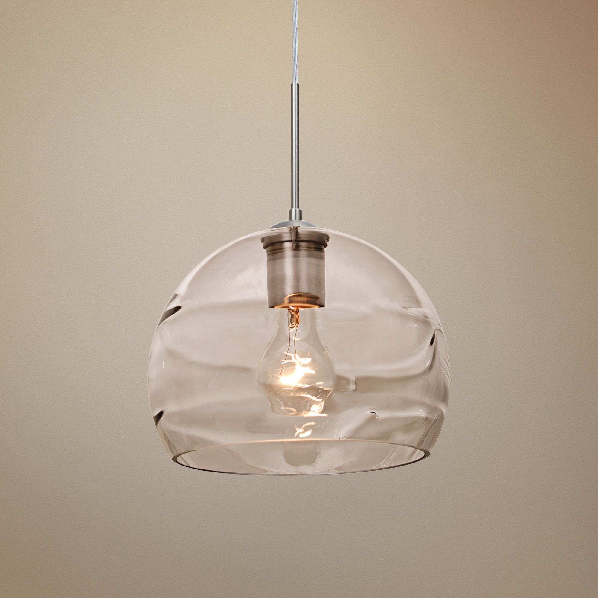 Besa Spirit 8 1/2" Wide Optical Smoke Glass Mini Pendant