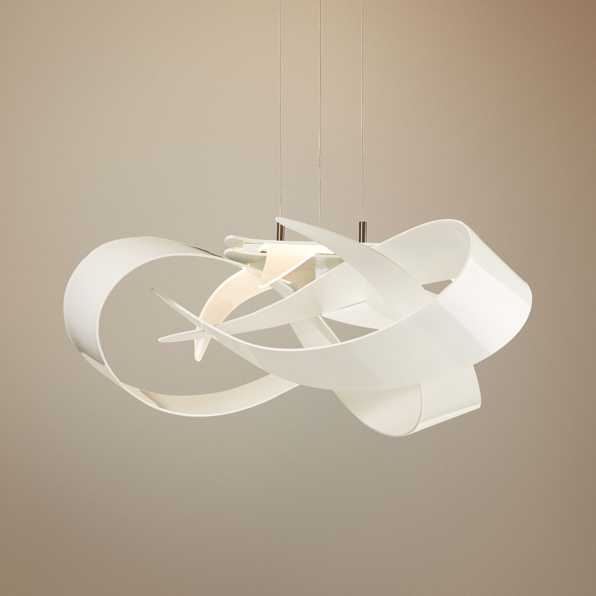 Hubbardton Forge Flux 26 1/2"W LED White Pendant Light