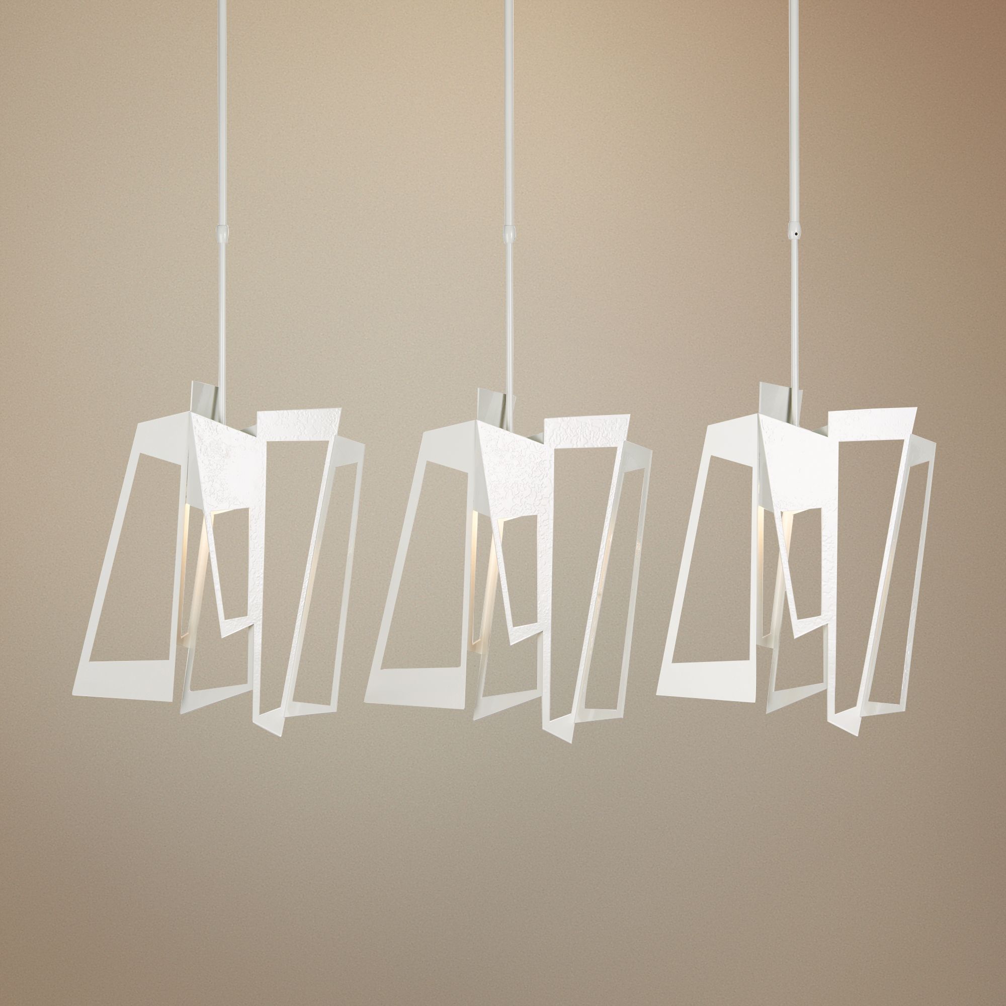 Hubbardton Forge Triptic 45"W Gloss White Pendant Light