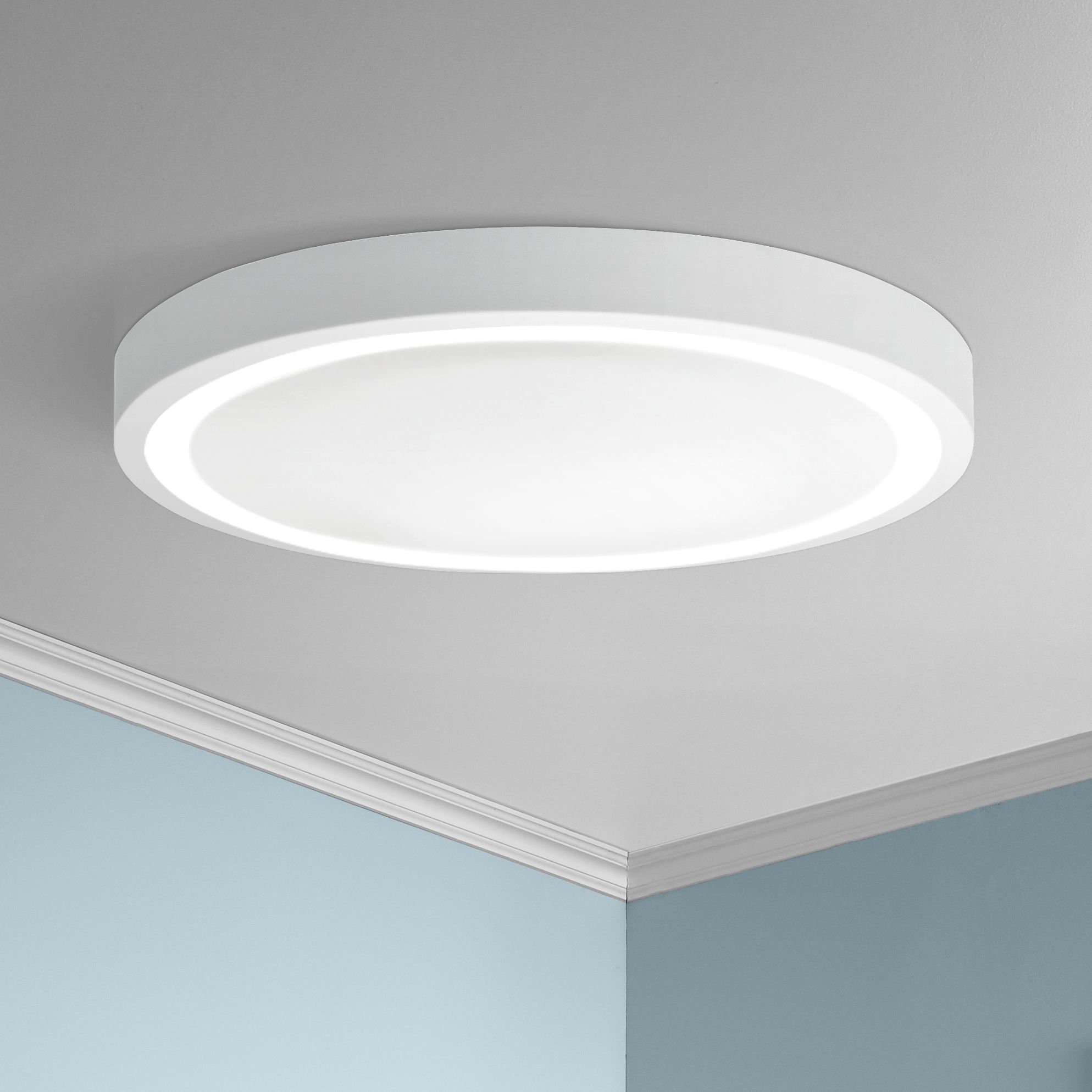 Crest 12 1/4" Wide White LED Ceiling Light 9T201 Lamps Plus