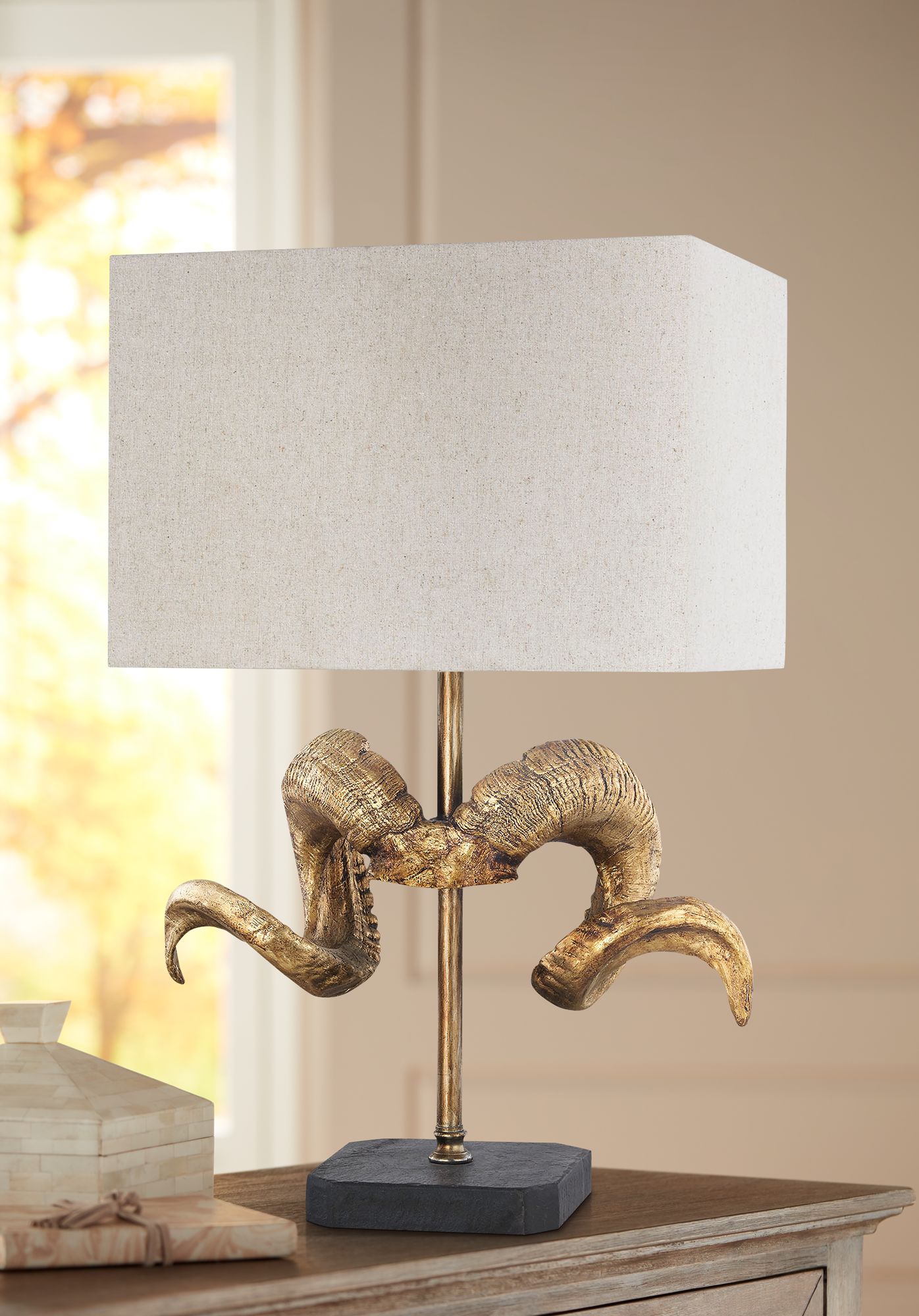 Impact Gold and Black Rams Horn Table Lamp