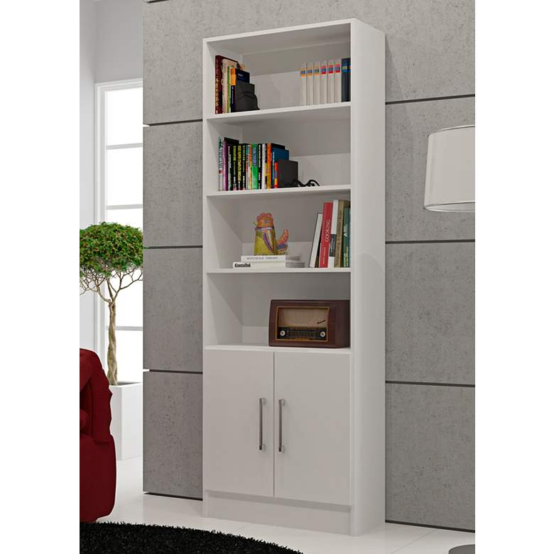 Accentuations 72&quot; High Catarina White 6-Shelf Cabinet