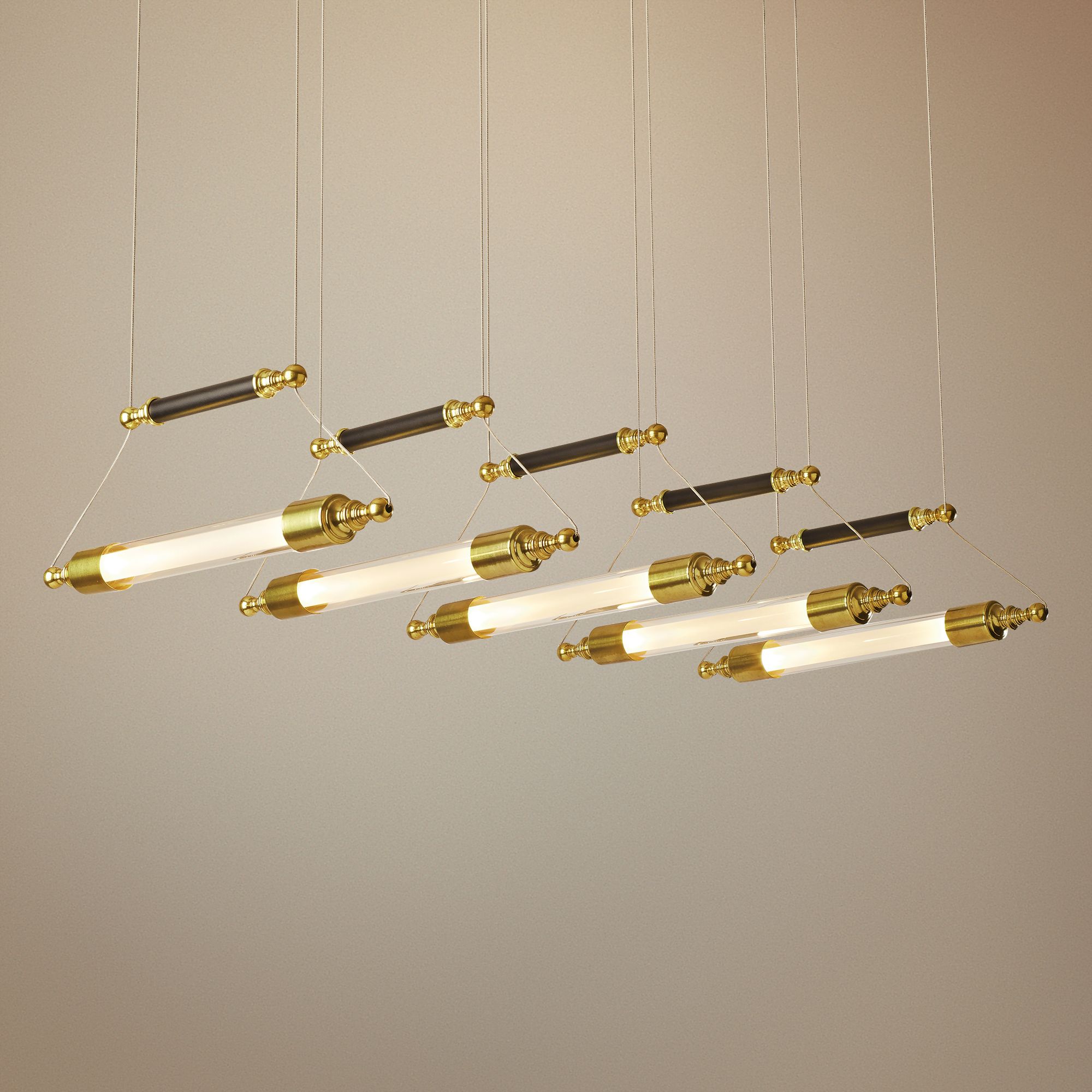 Otto 39 1/2"W Brass with Black Kitchen Island Light Pendant