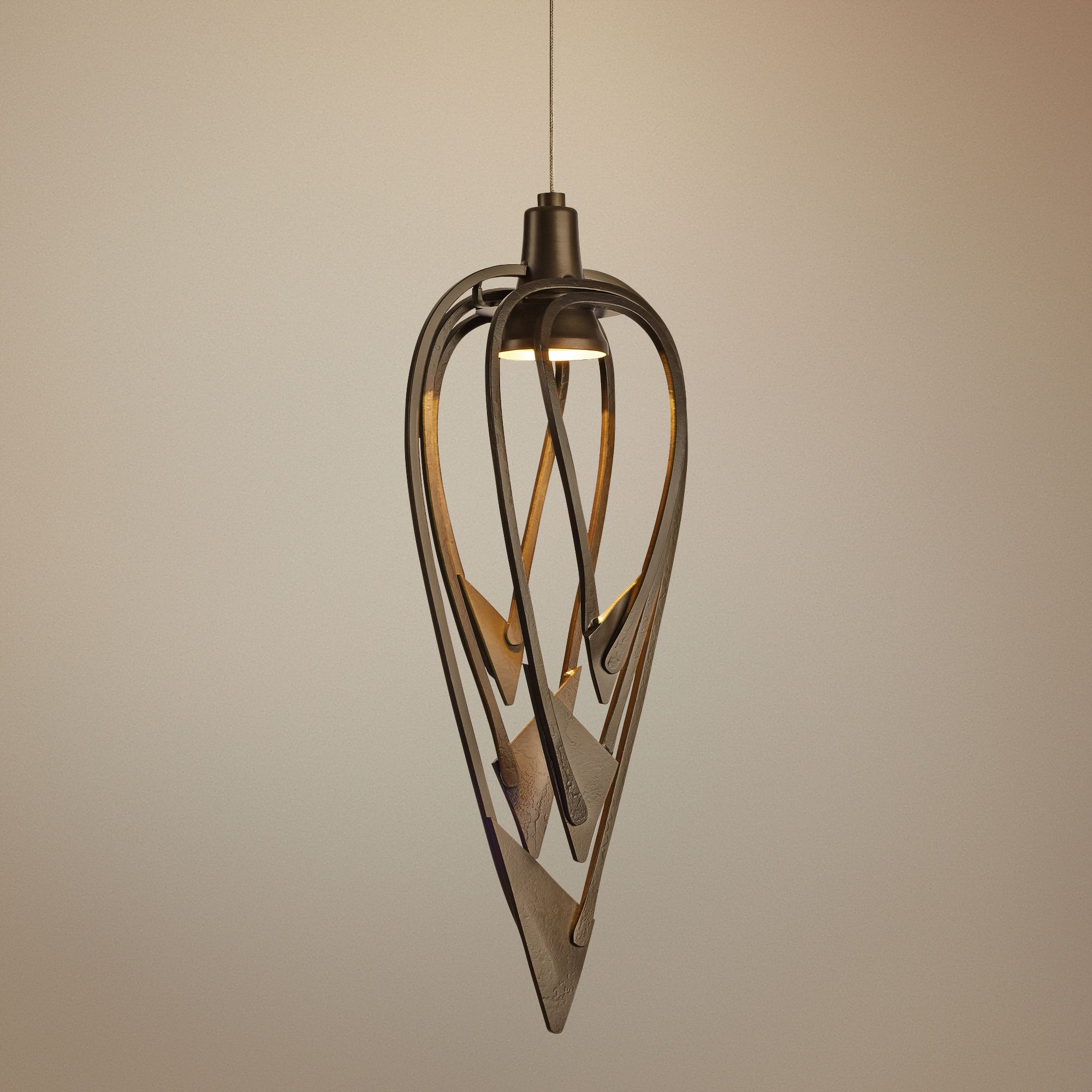 Hubbardton Forge Amulet 7 1/2" Wide Dark Smoke Mini Pendant
