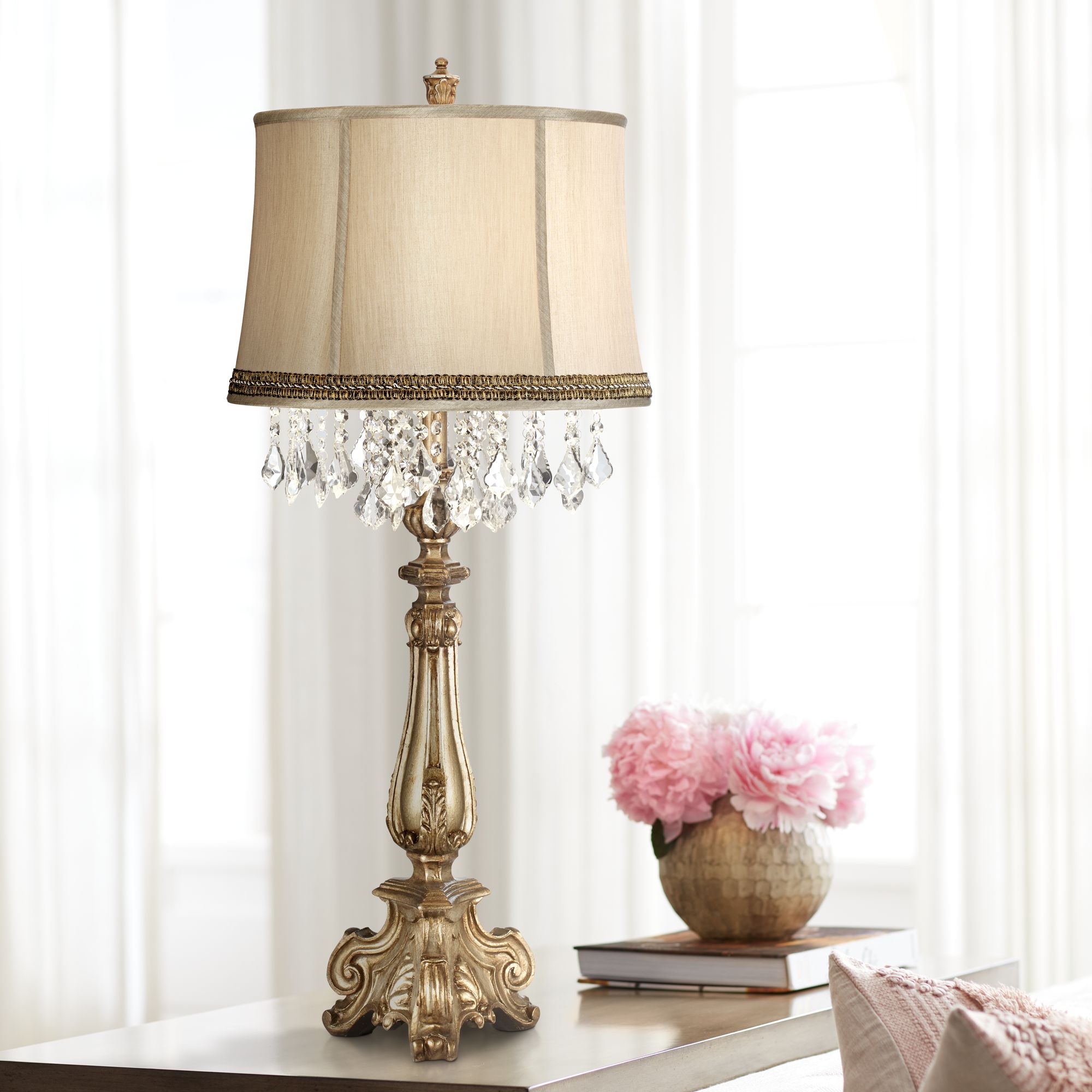 Dubois Console Table Lamp with Wave Trim