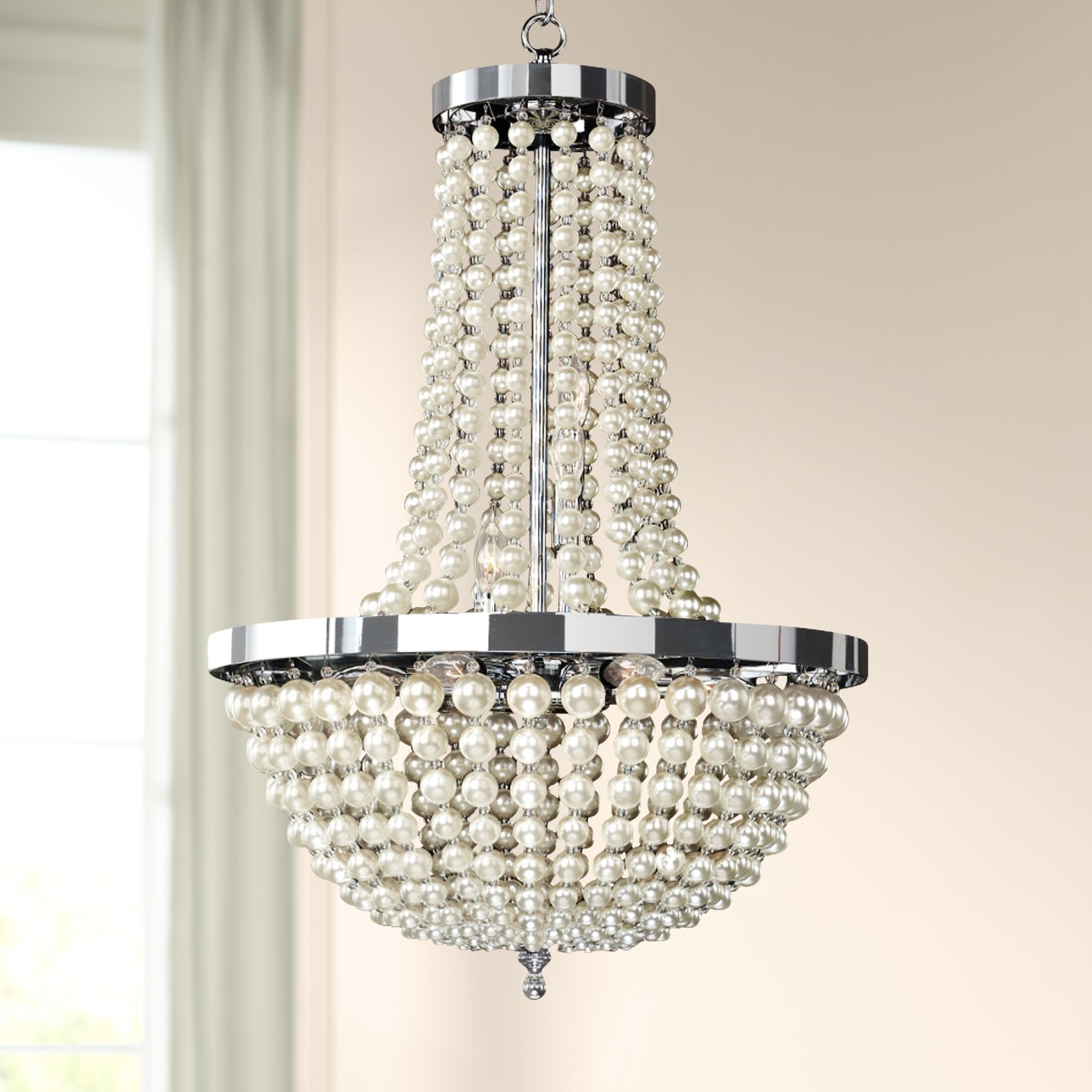Moscato 28 1/2" Wide Champagne Pearl 9-Light Chandelier