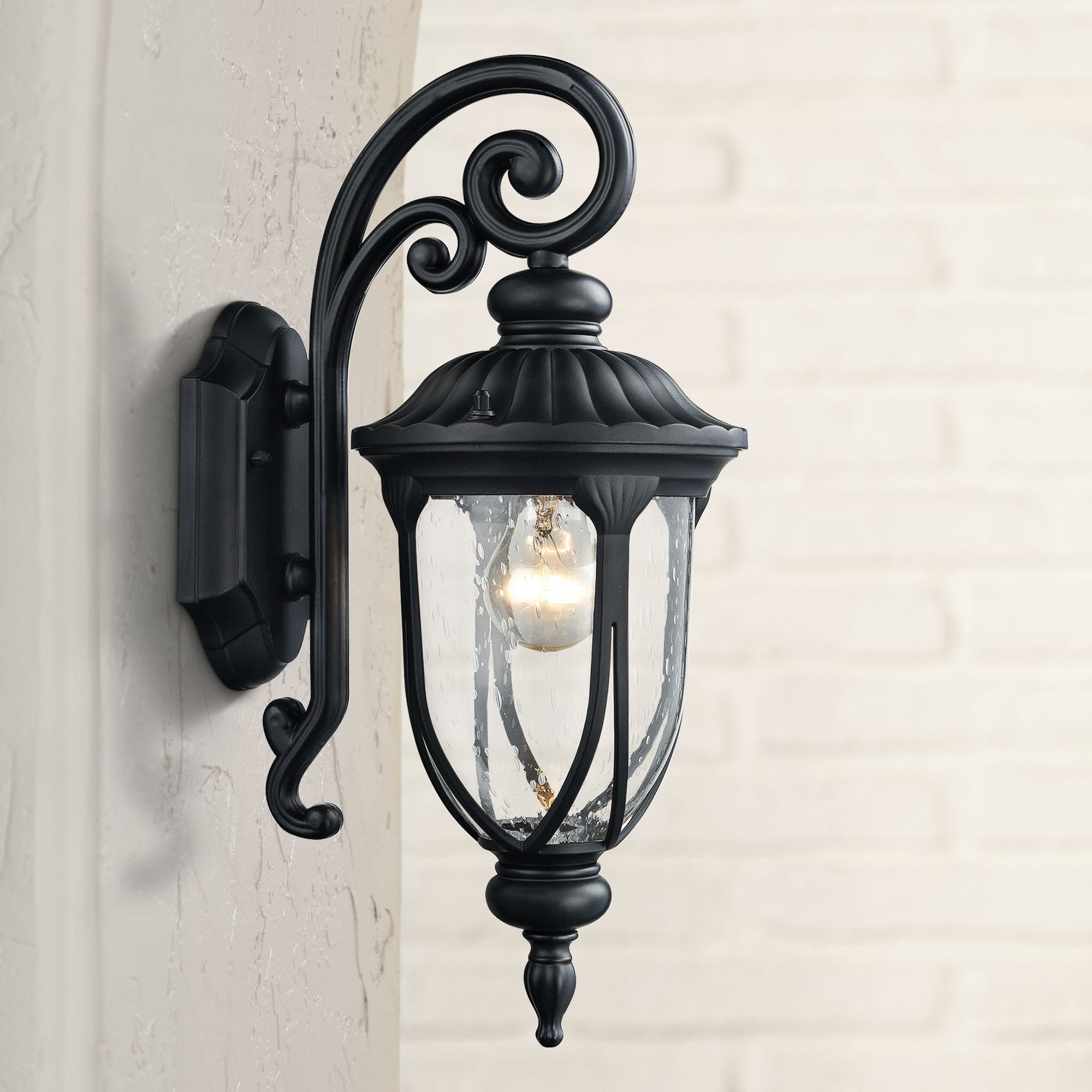 Derry Hill 17" High Matte Black Outdoor Wall Light