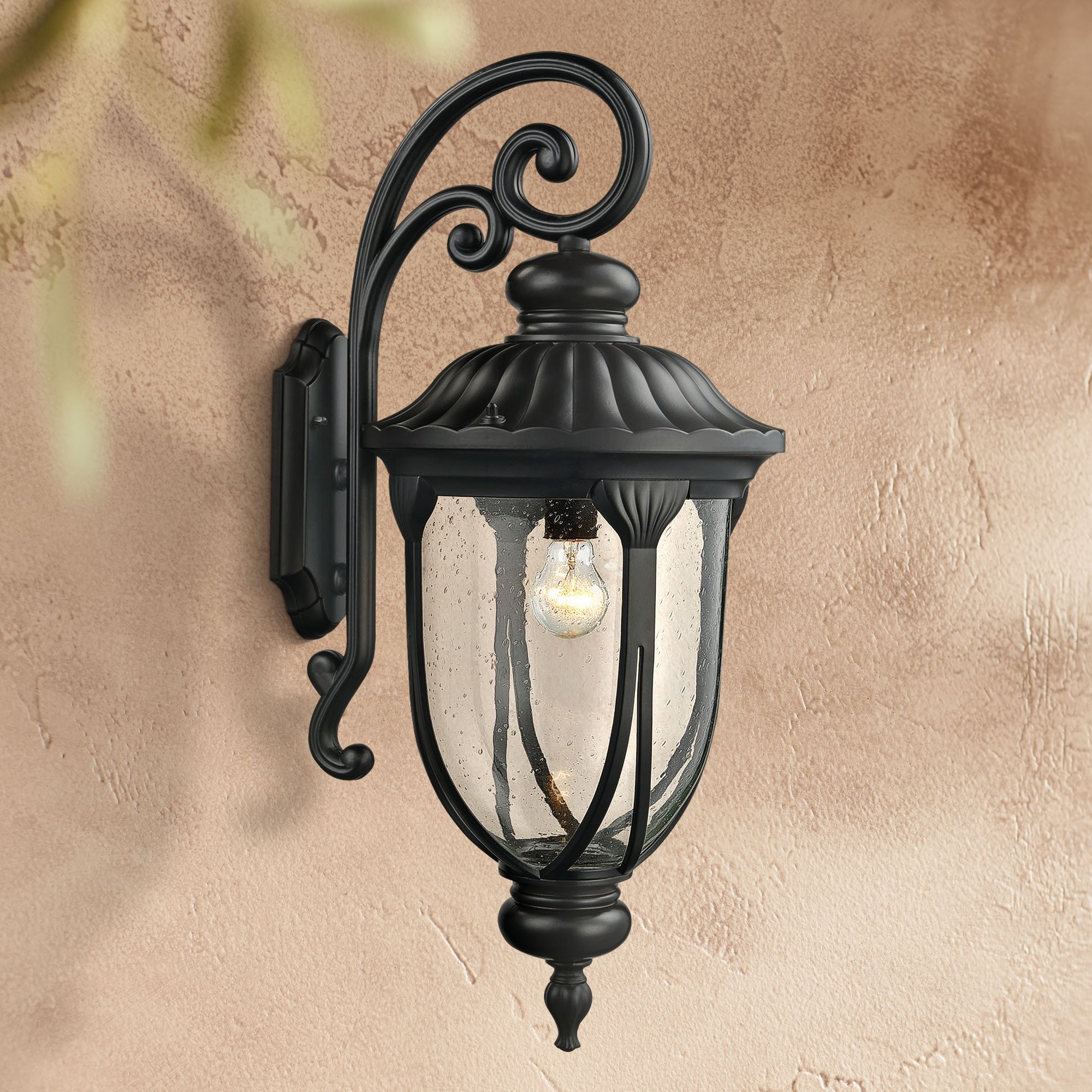Derry Hill 28" High Matte Black Outdoor Wall Light