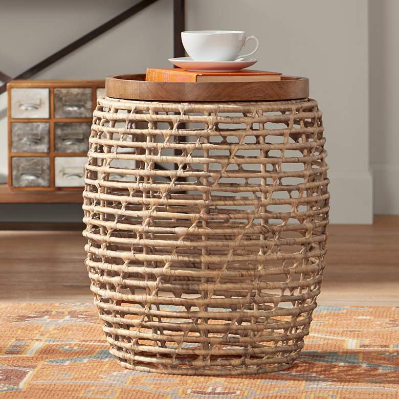 Kai Water Hyacinth Indoor-Outdoor Accent Table