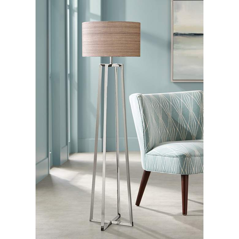 Uttermost Keokee 64 1/2&quot; HIgh Polished Nickel Floor Lamp