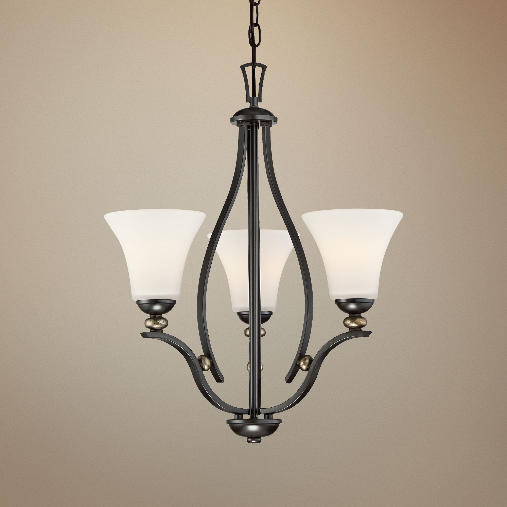 Shadowglen 20 1/4" Wide Castle Bronze 3-Light Chandelier