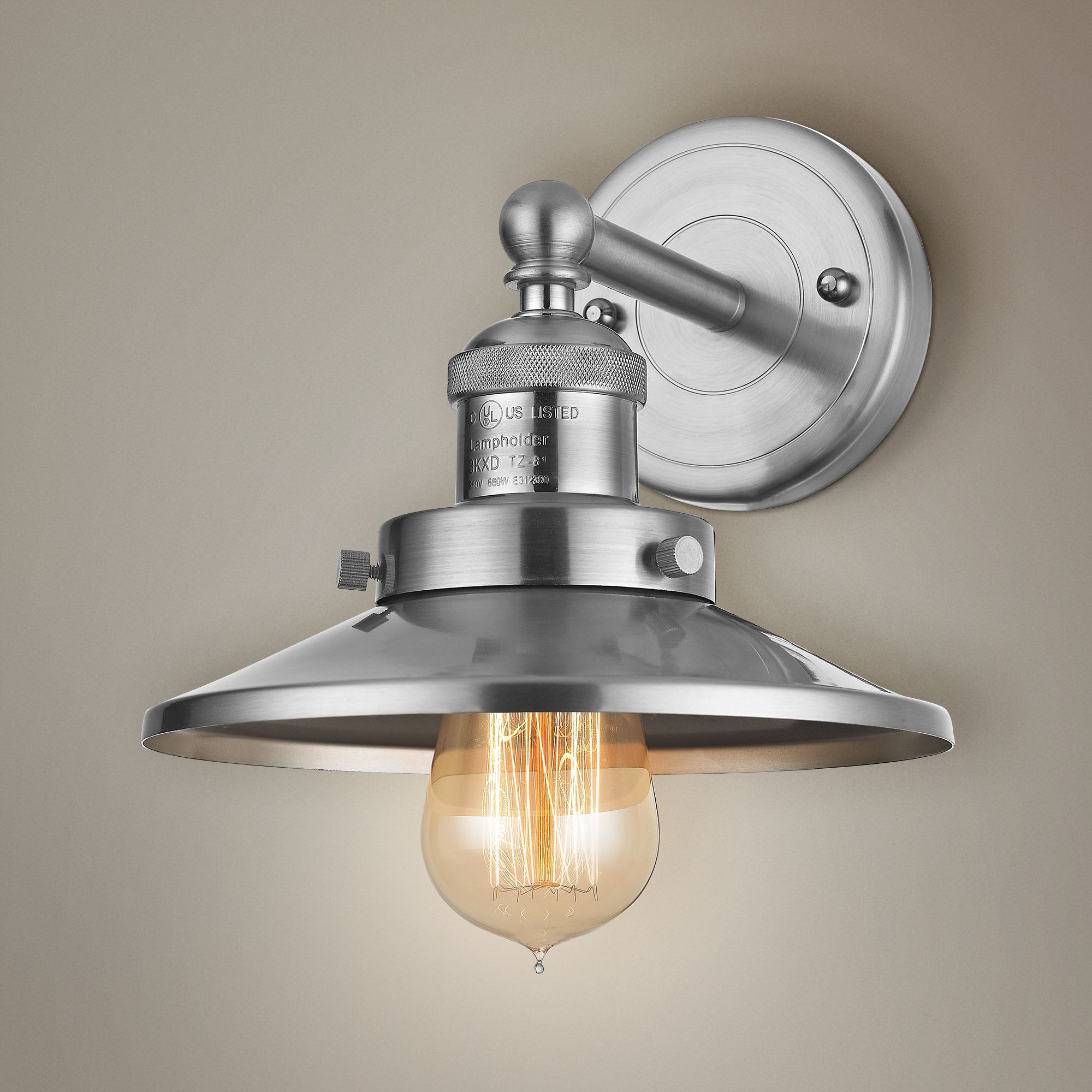 English Pub 8" High Satin Nickel 1-Light Wall Sconce