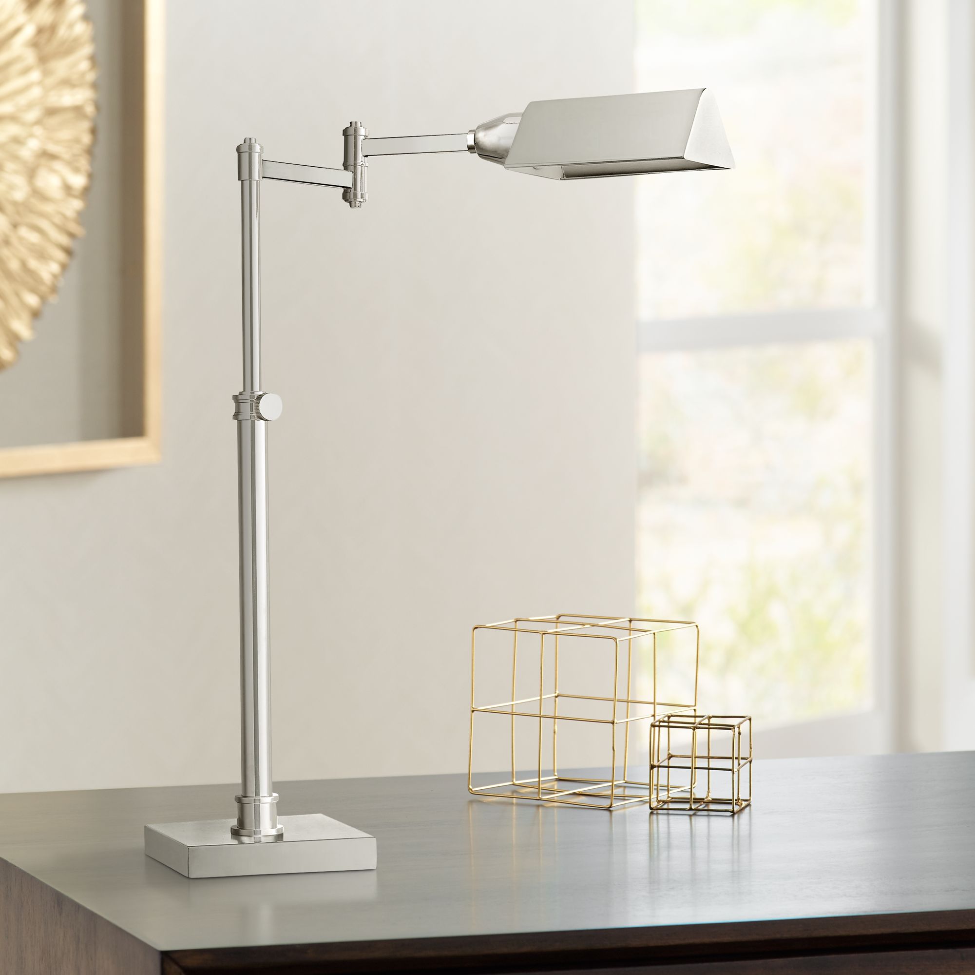 Chesapeake Polished Nickel Metal Desk Lamp