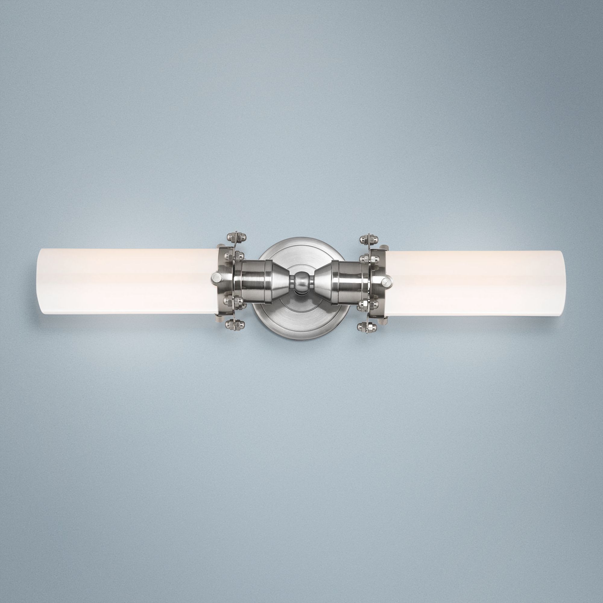 Fulton 4" High Satin Nickel 2-Light Wall Sconce