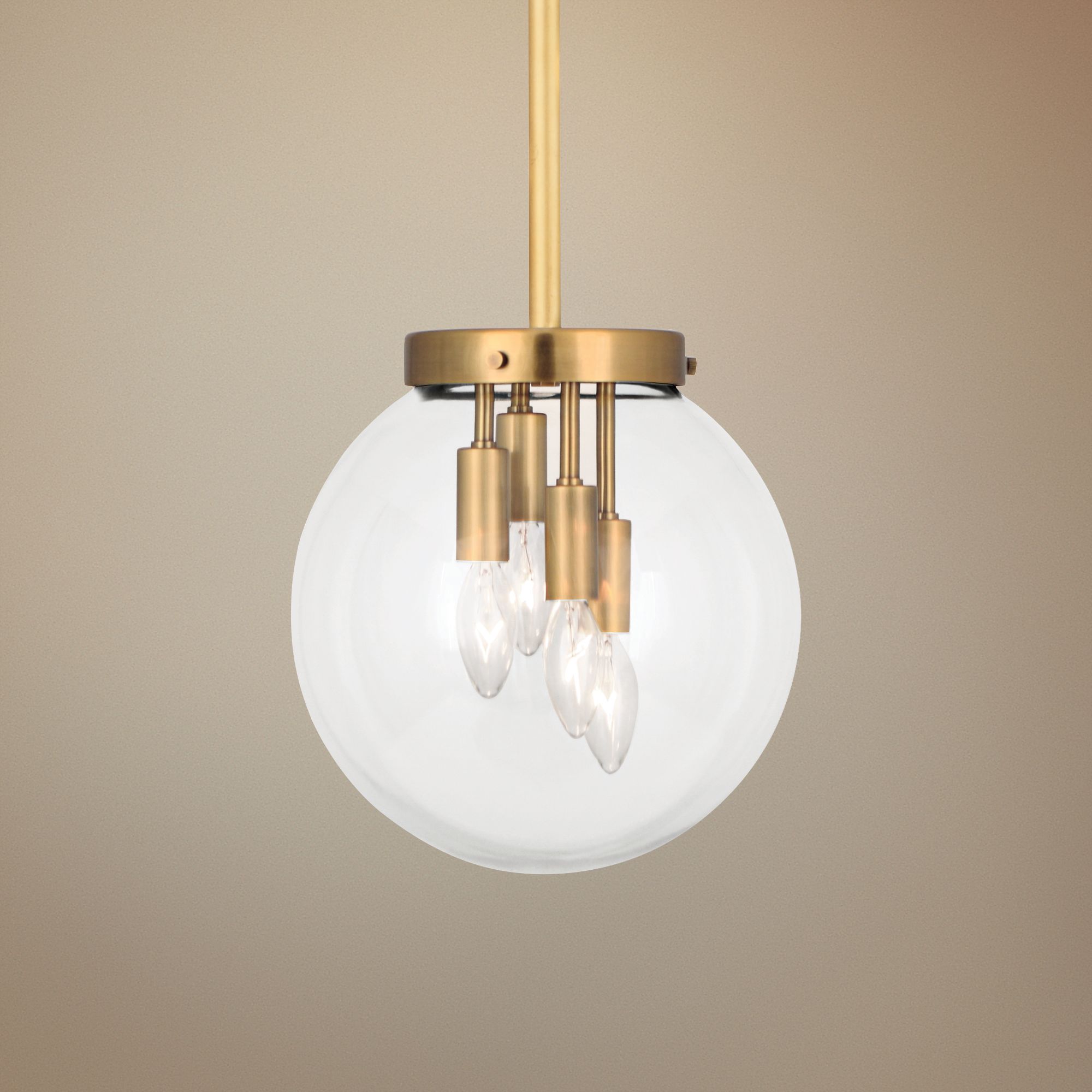 Robert Abbey Zoltar 10" Wide Antique Brass Mini Pendant