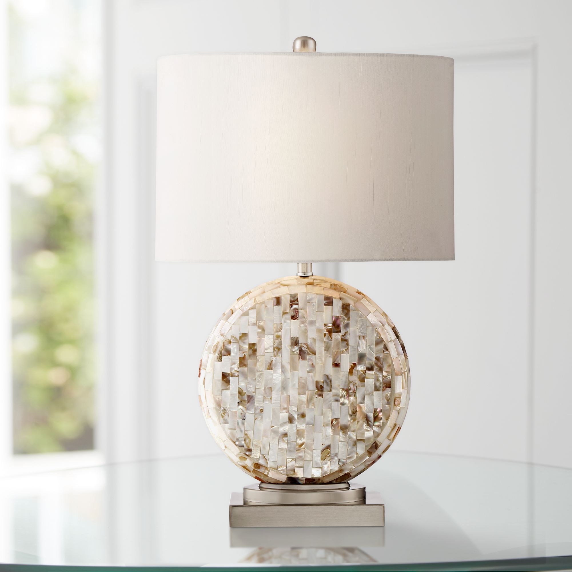 Tracey Round Mother of Pearl Table Lamp