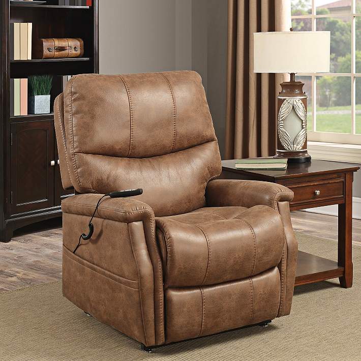 Badlands Saddle Faux Leather 2 Motor Recliner Lift Chair 9w999