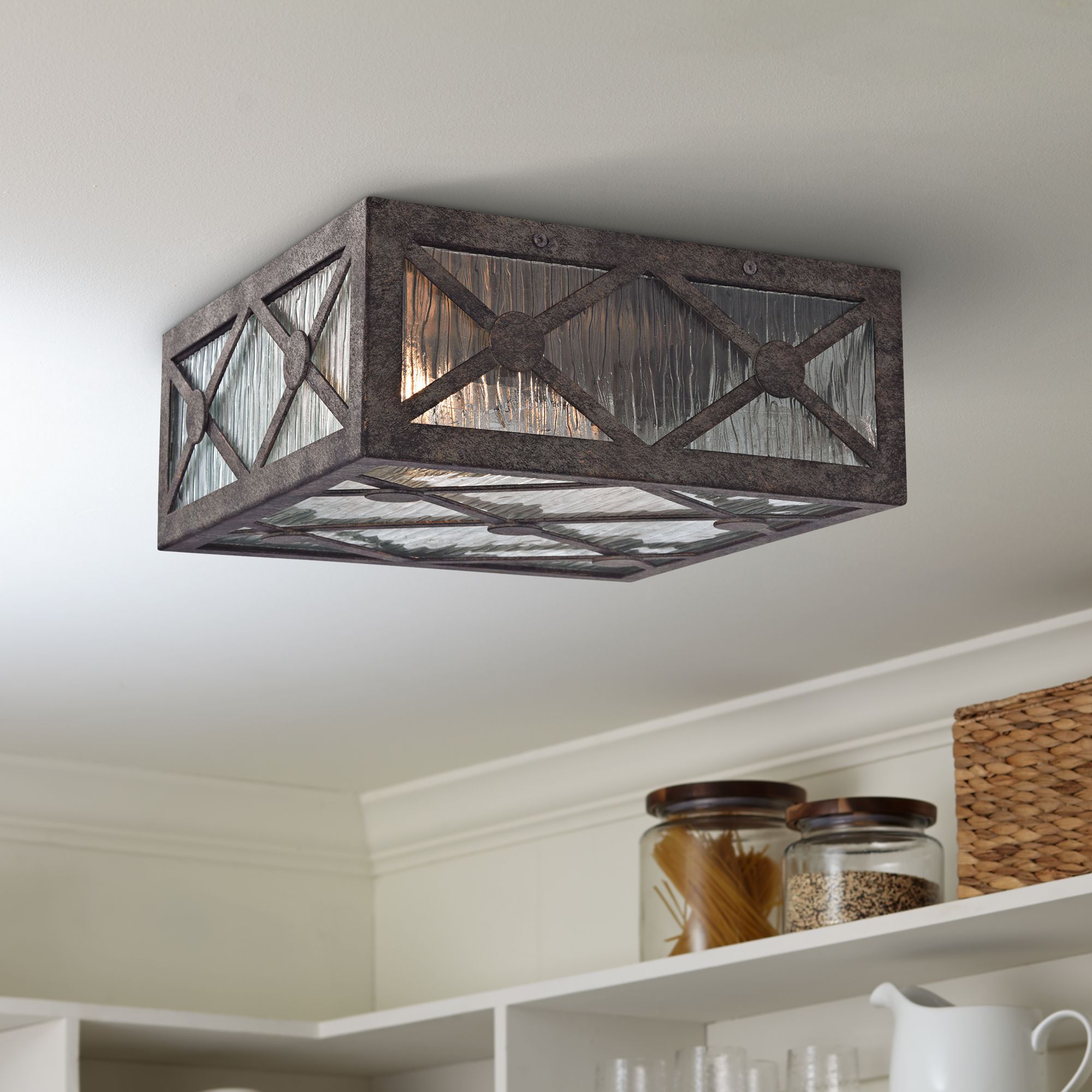 Radley 12" Wide Malted Rust 2-Light Ceiling Light