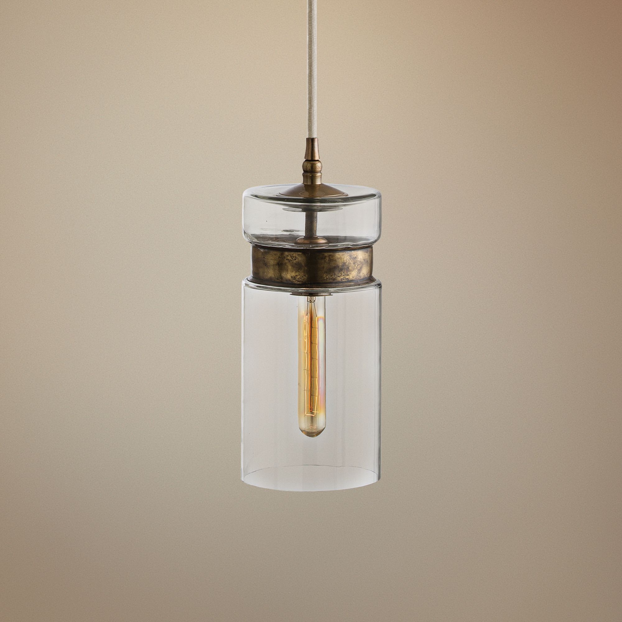 Arteriors Home Garrison 6"W Brass and Glass Mini Pendant