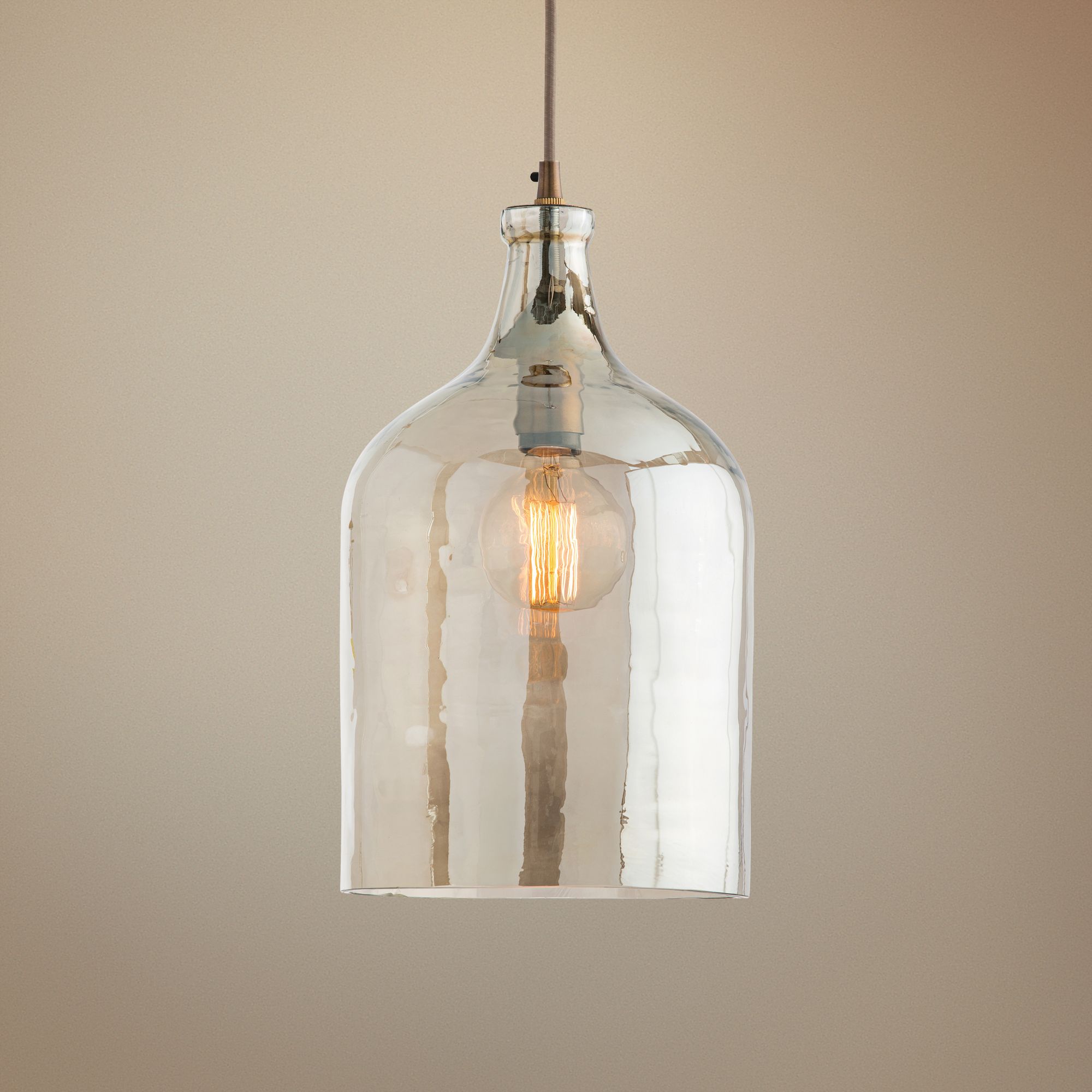 Arteriors Home Noreen 10"W Smoke Luster Glass Mini Pendant