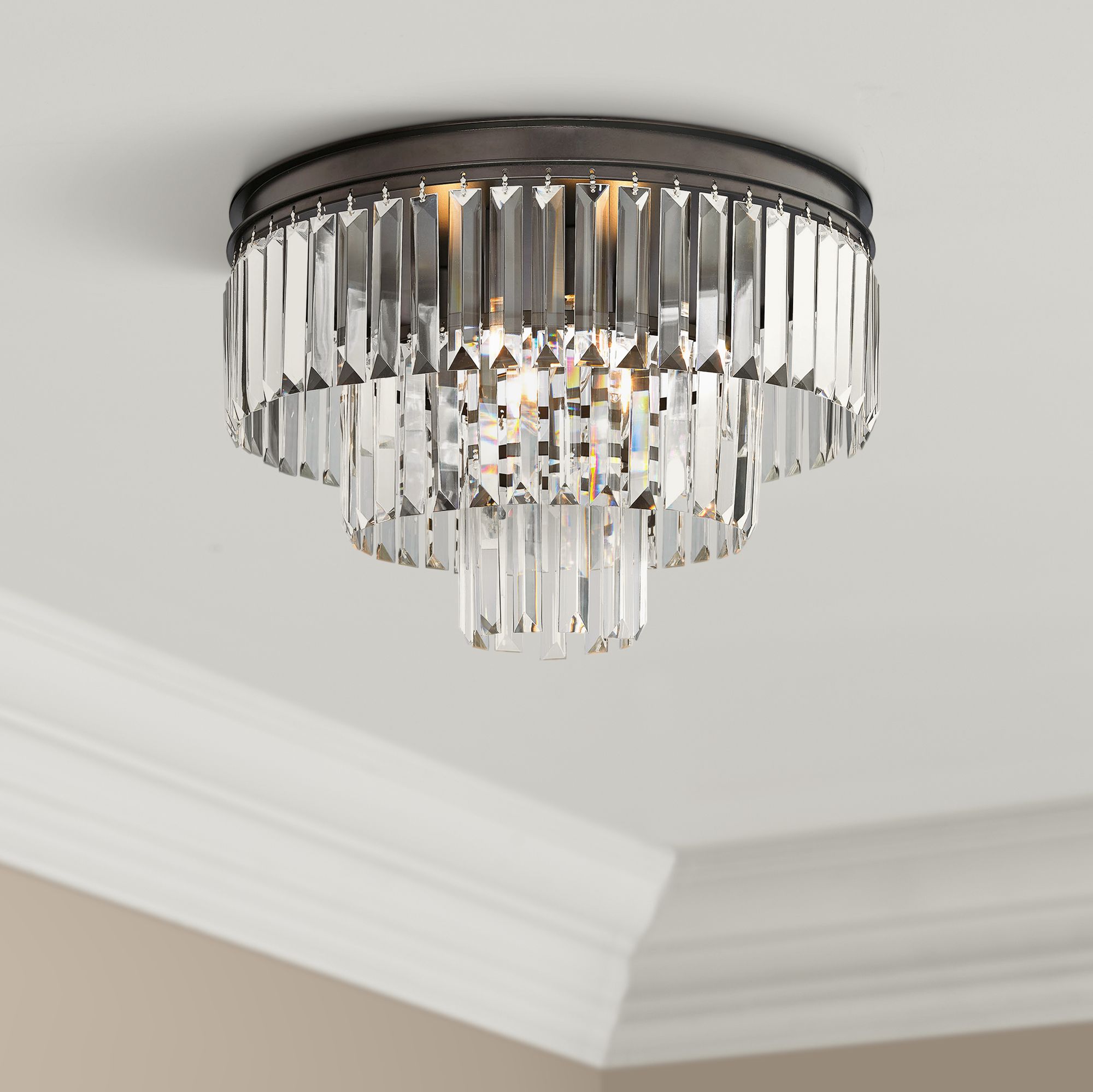 Palacial 19" Wide Oil Rubbed Bronze 3-Light Ceiling Light