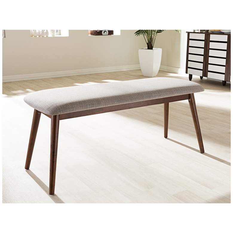 Baxton Studio 41&quot; Wide Flora Gray and Oak Wood Dining Bench