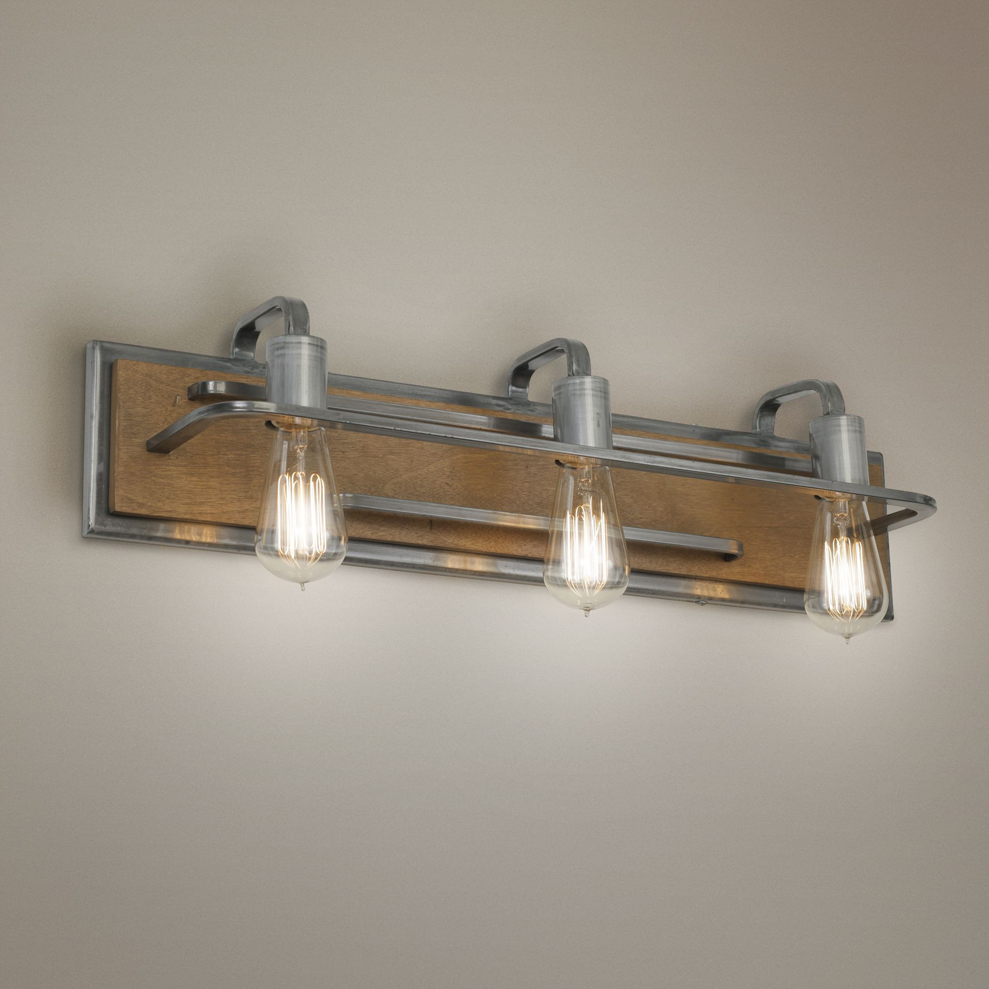 Varaluz Lofty 25 1/2 " Wide Wheat and Steel Bath Light