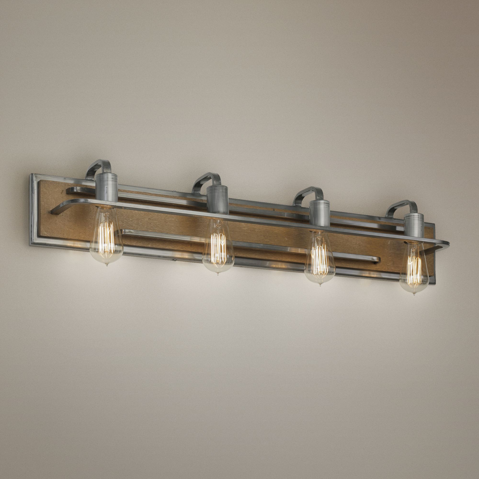 Varaluz Lofty 34 1/4"W 4-Light Wheat and Steel Bath Light