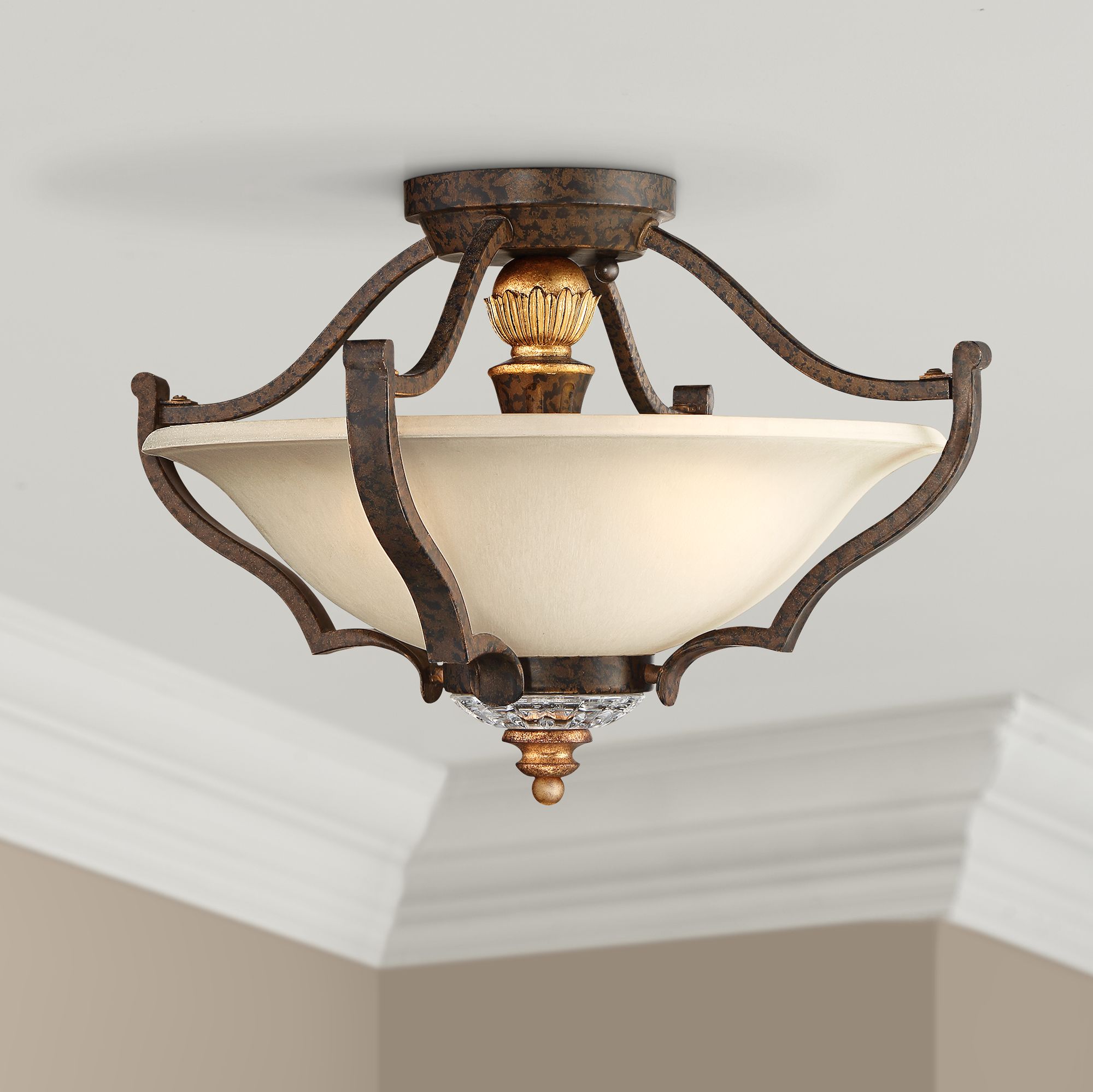 Metropolitan Chateau Nobles 17" Wide Bronze Ceiling Light