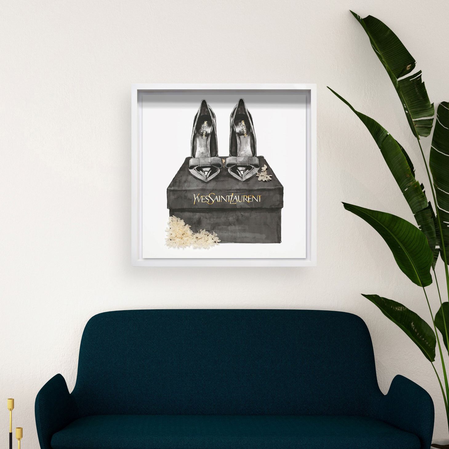 Oliver Gal Elegant Ones Floral 20" Square Wall Art