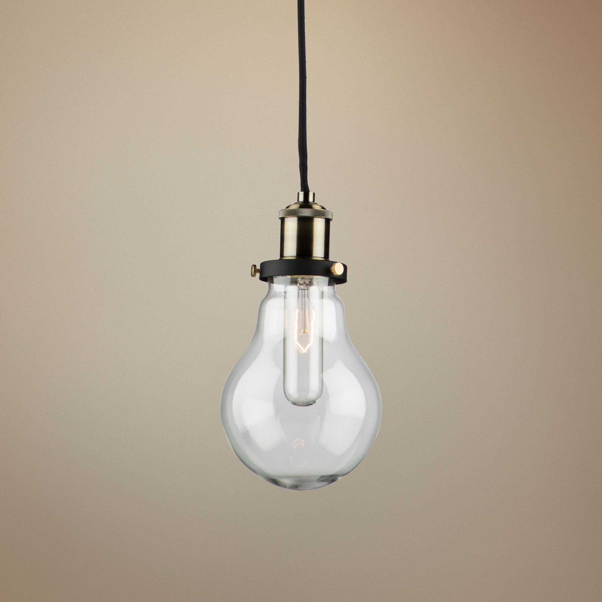 Artcraft Edison 5 1/4" Wide Matte Black Retro Mini Pendant