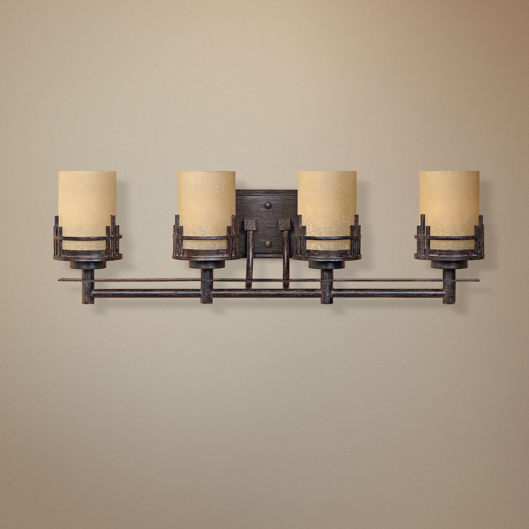 Mission Ridge 29 1/2"W 4-Light Goldenrod Glass Bath Light