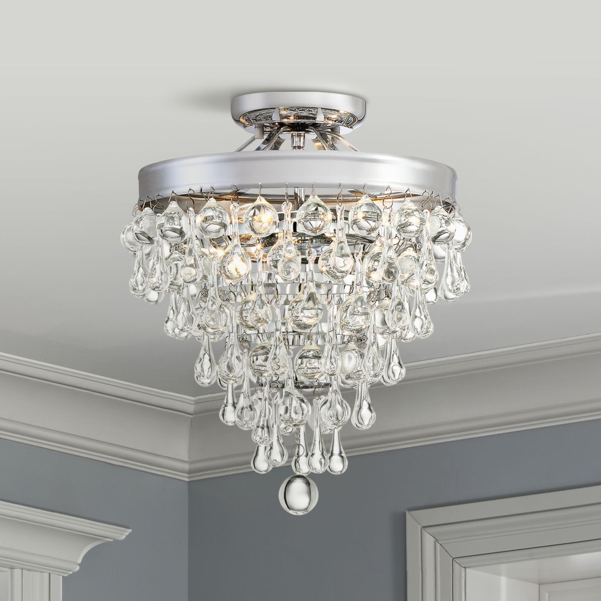 Crystal Semi Flush Mount Close To Ceiling Lights Lamps Plus