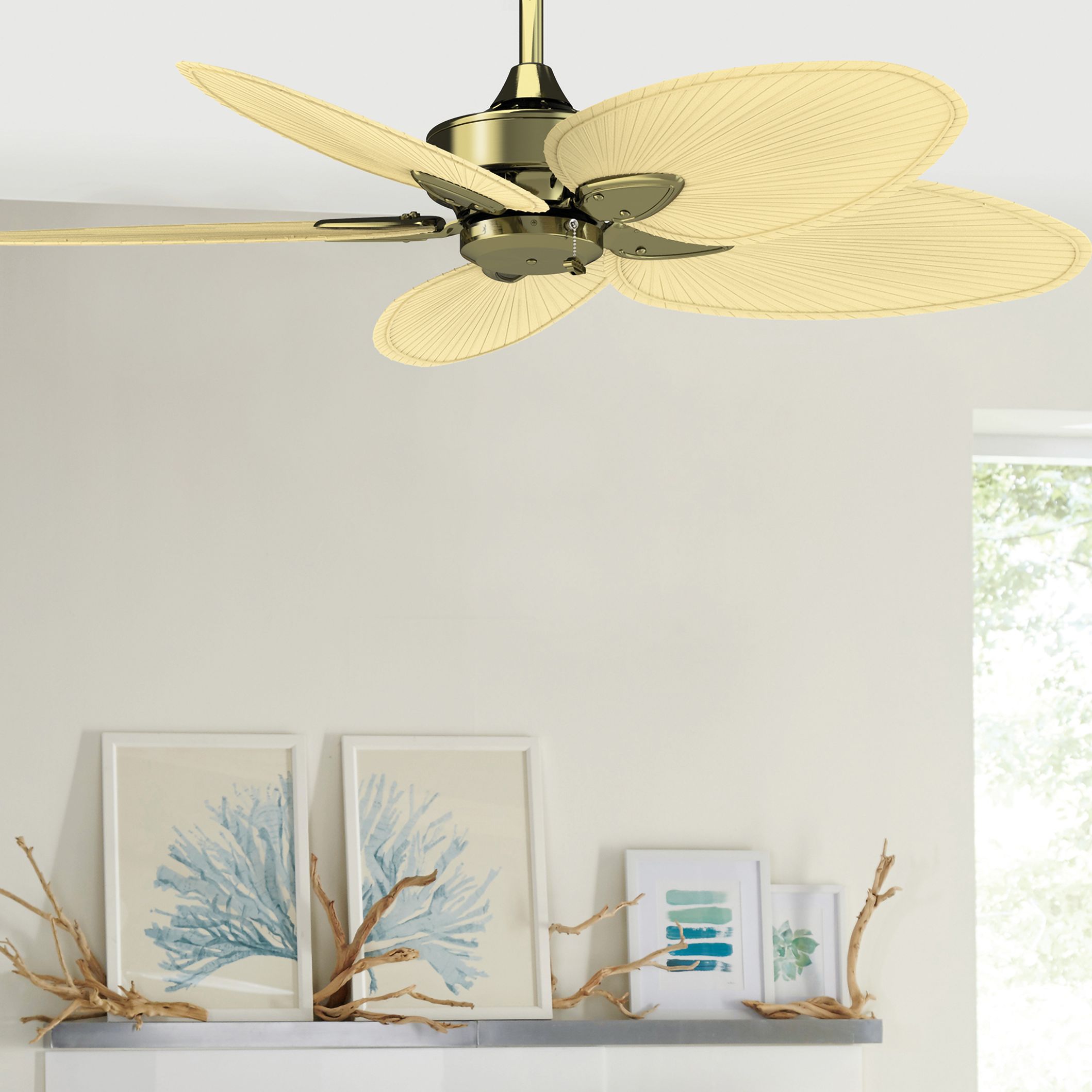 52 Fanimation Windpointe Antique Brass 5 Blade Ceiling Fan