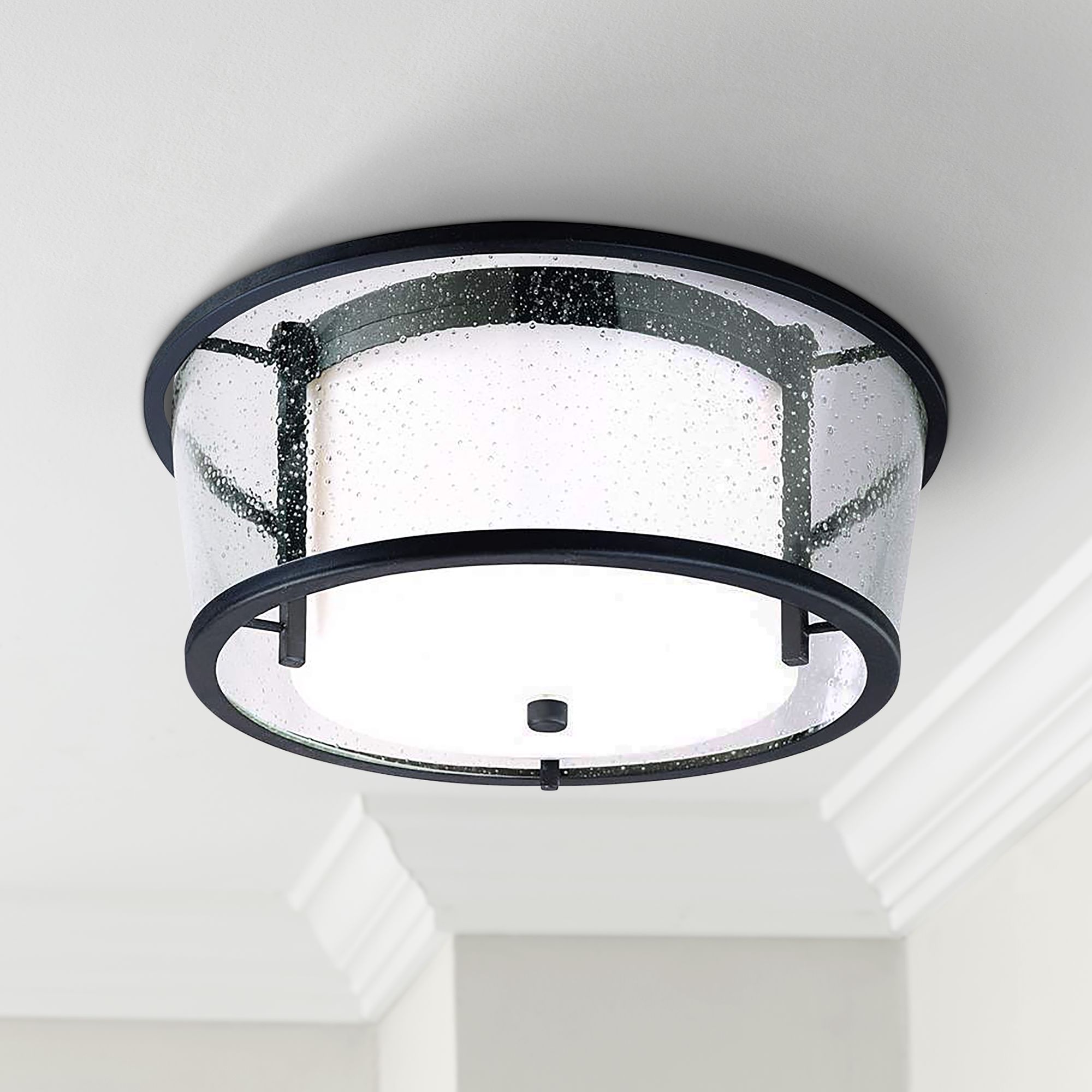 Bennington Iron Bronze 15" Wide Ceiling Fixture