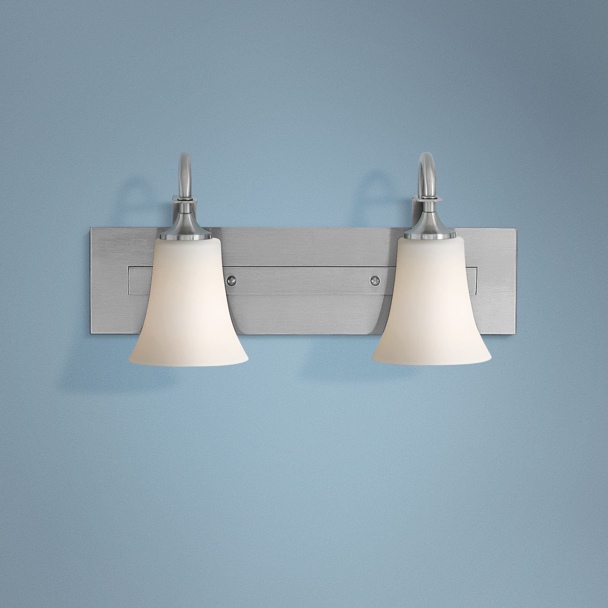 Feiss Barrington Brushed Steel Two Light Bath Bar