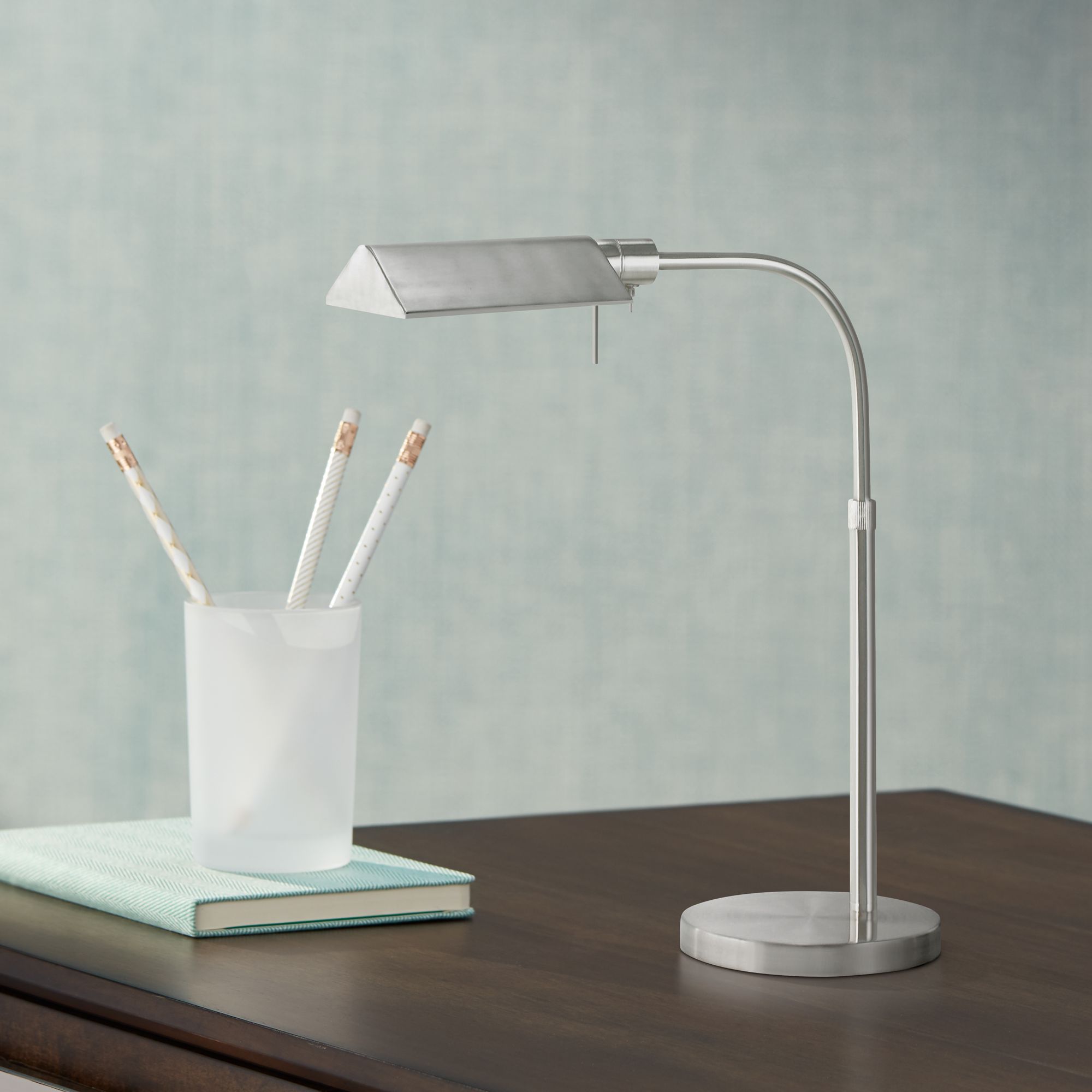 Sonneman Tenda Satin Nickel Pharmacy Desk Lamp H0596 Lamps Plus