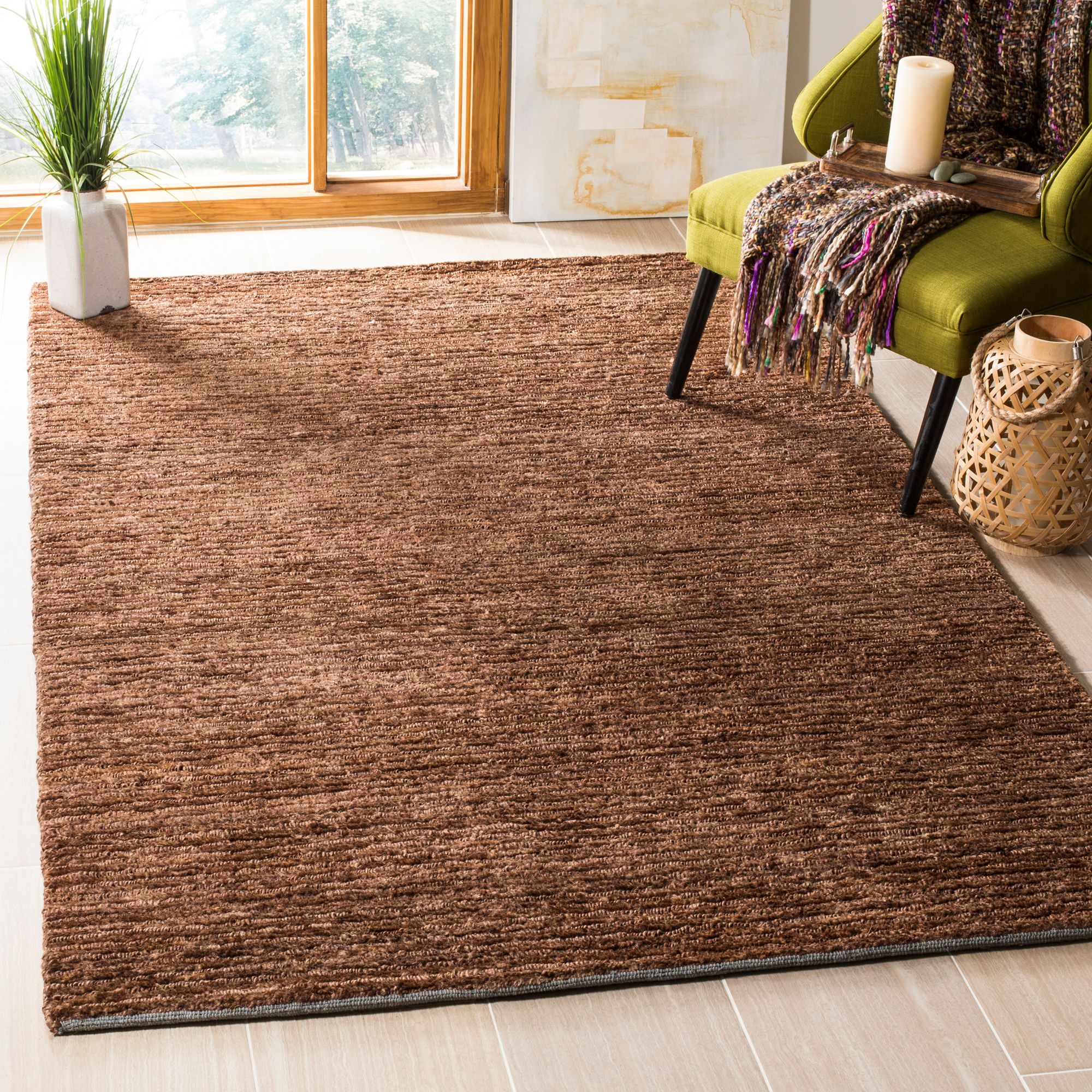 Ecogance Brown Area Rug – Soft, Durable for Home Decor