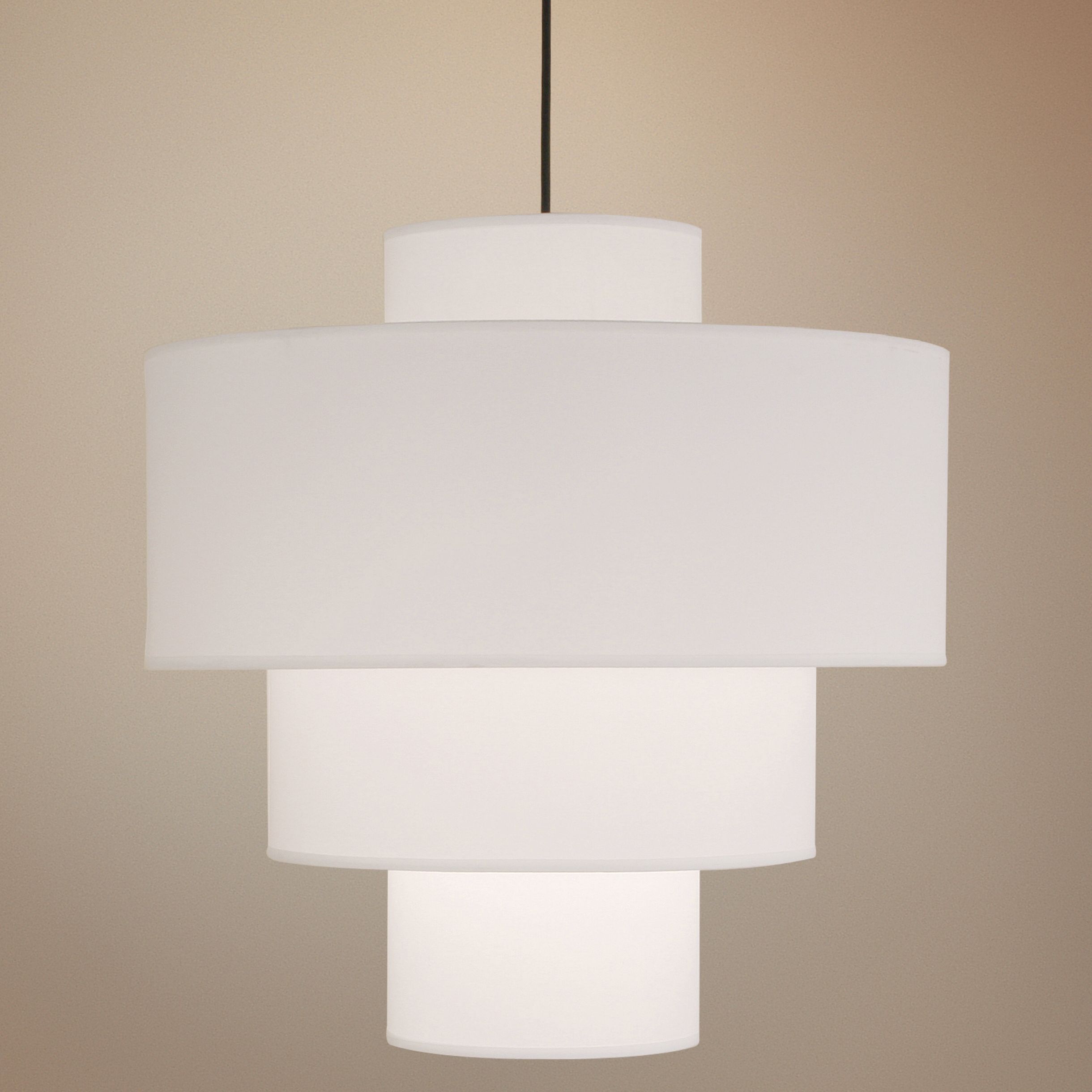 Deco Deluxe White Linen 21" Wide Pendant Light