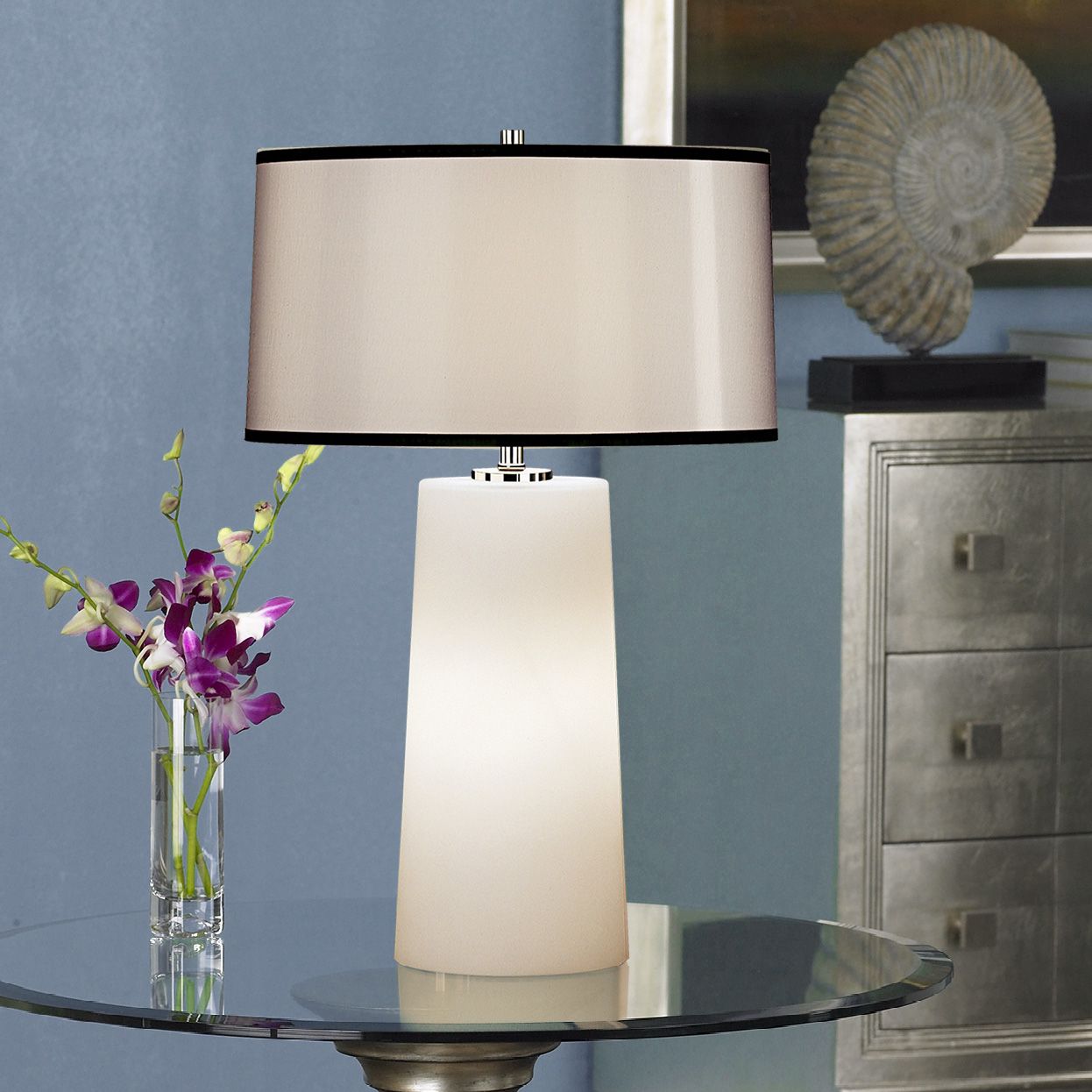 modern white table lamp