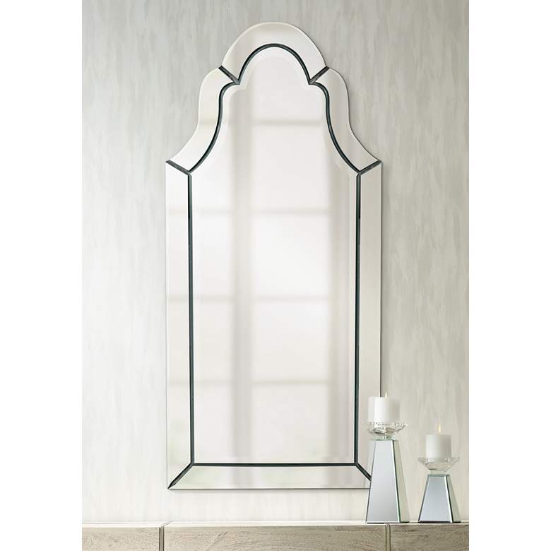 Uttermost Hovan Polished 21&quot; x 44&quot; Arched Wall Mirror