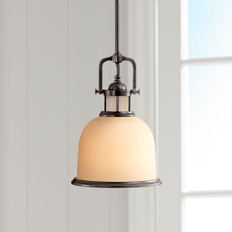 Feiss Parker Place Dark Bronze 8" Wide Mini Pendant Light