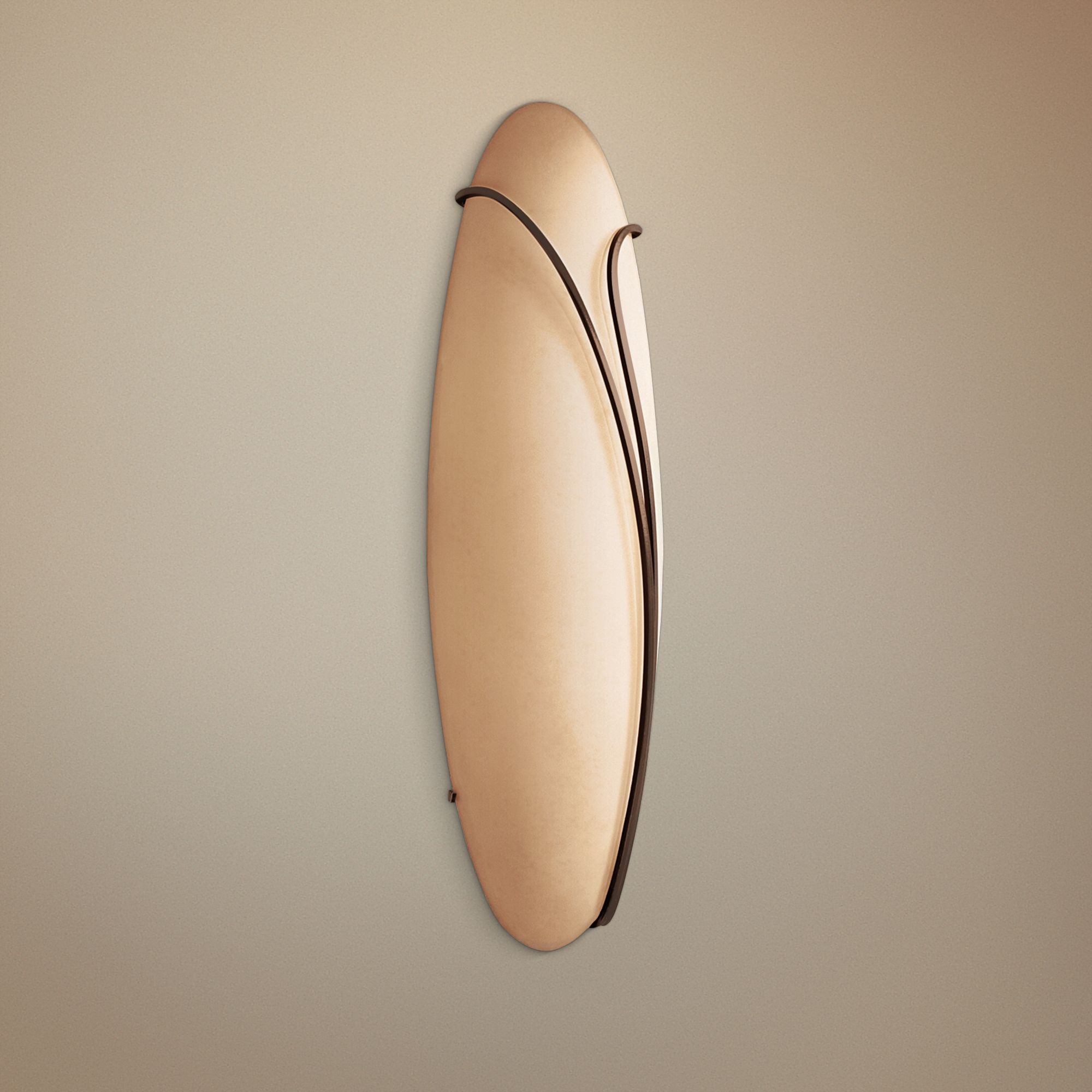 Oval Reed Right Stone Glass 20" High Wall Sconce