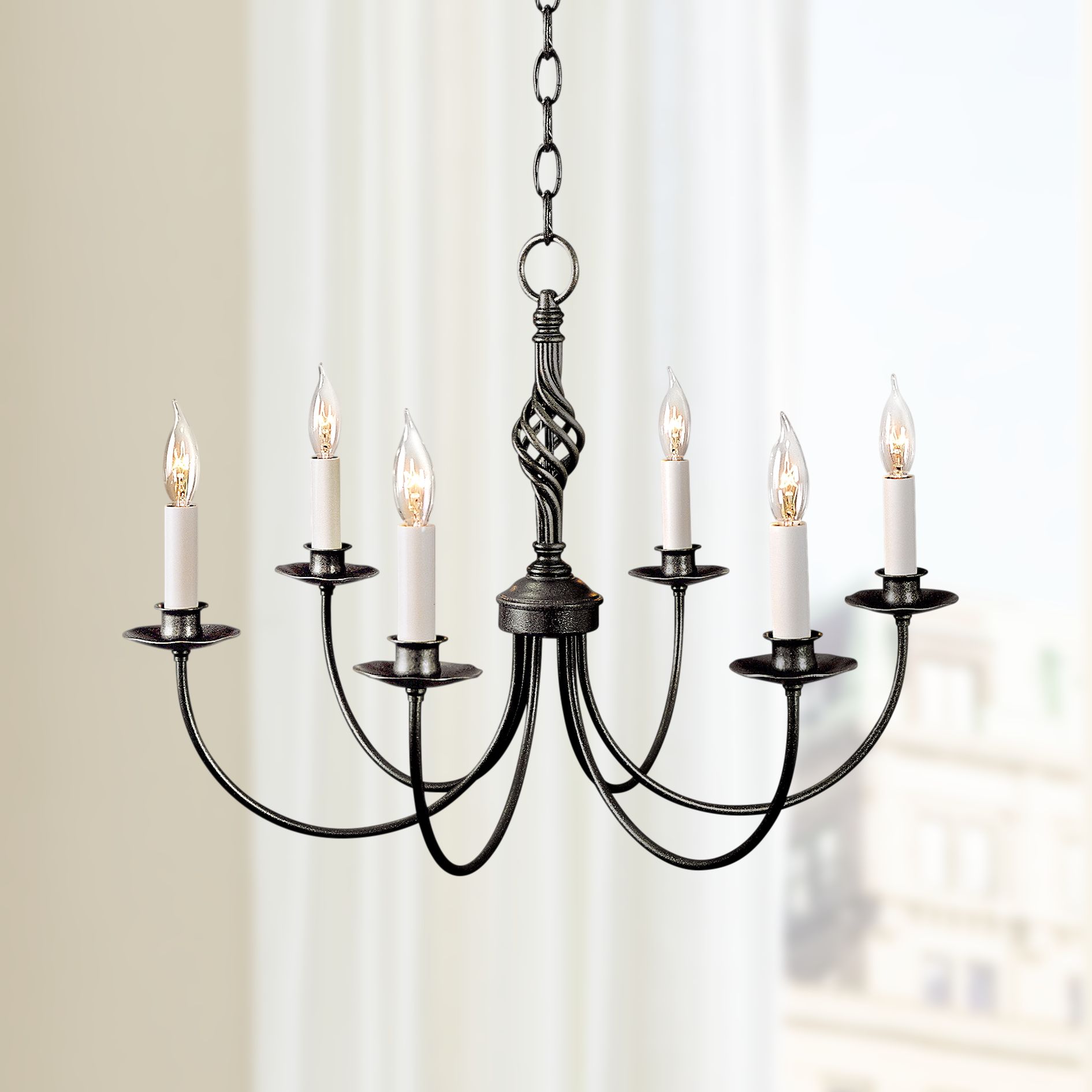 Hubbardton Forge Natural Iron Twist Basket Chandelier