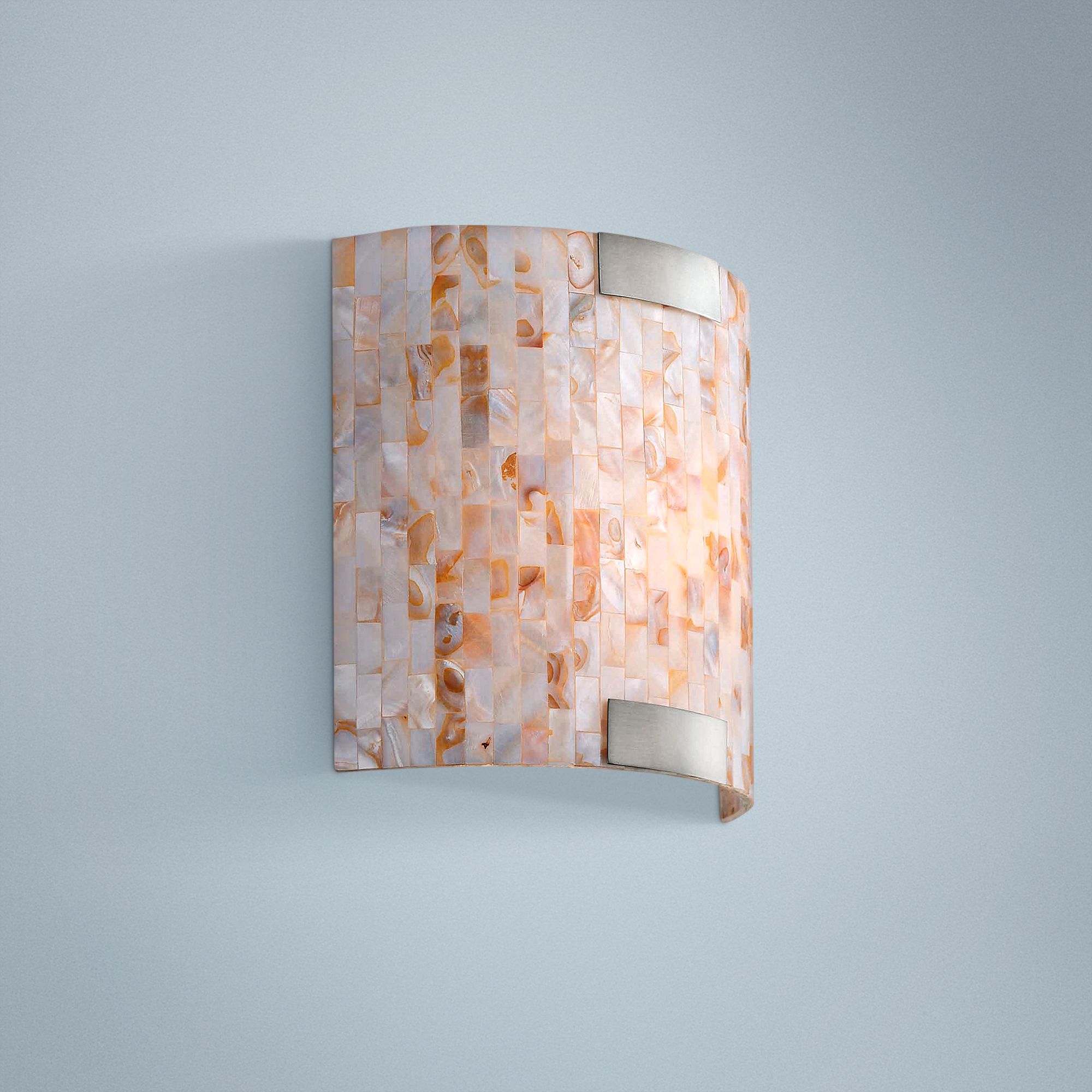 Lite Source Shell Mosaic ADA Compliant Curved Sconce